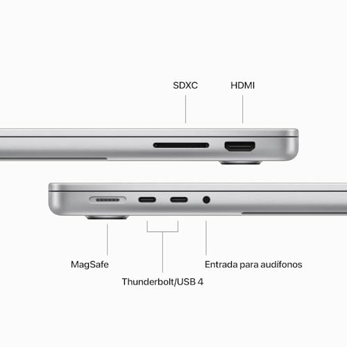 Apple MacBook Pro 2023 Laptop con Chip M3, CPU de 8 núcleos y GPU de 10 núcleos: Pantalla Liquid Retina XDR de 14 Pulgadas, 8 GB de Memoria unificada, 1 TB de Almacenamiento SSD, Gris Espacial