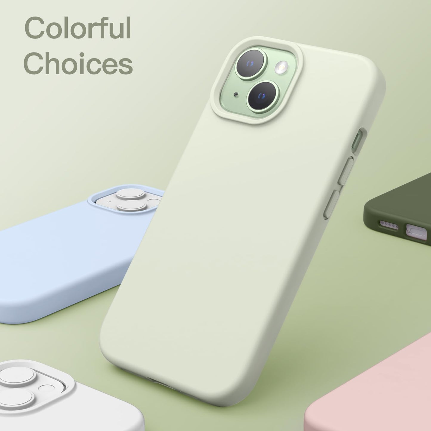 Funda Silicona para iPhone 15 Plus 6.7 Pulgadas, Protectora de Cuerpo Completo con Tacto Suave y Sedoso, Antigolpes Carcasa (Negro)