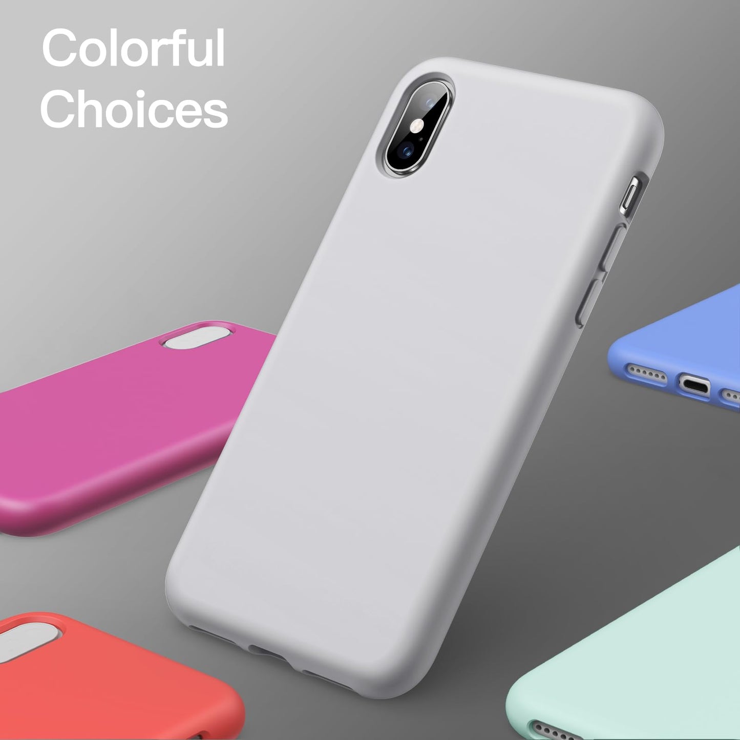 Funda de Silicona para iPhone X, iPhone XS, 5,8", Sedoso-Tacto Suave, Cubierta a Prueba de Golpes con Forro de Microfibra (Negro)