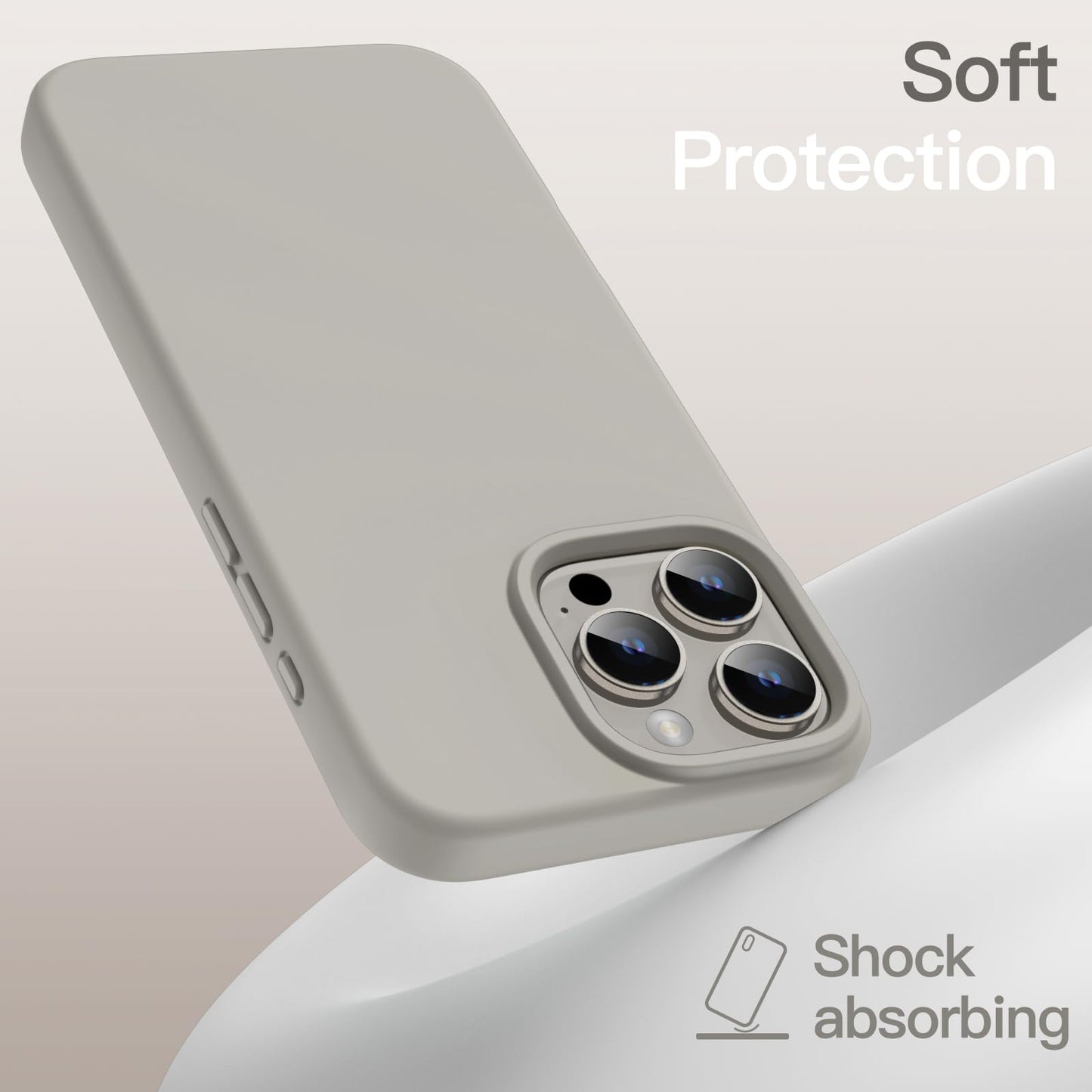 Funda Silicona Líquido para iPhone 16 Pro 6.3 Pulgadas, Protectora de Cuerpo Completo con Tacto Suave y Sedoso, Carcasa Anti-Arañazos con Forro de Microfibra (Negro)