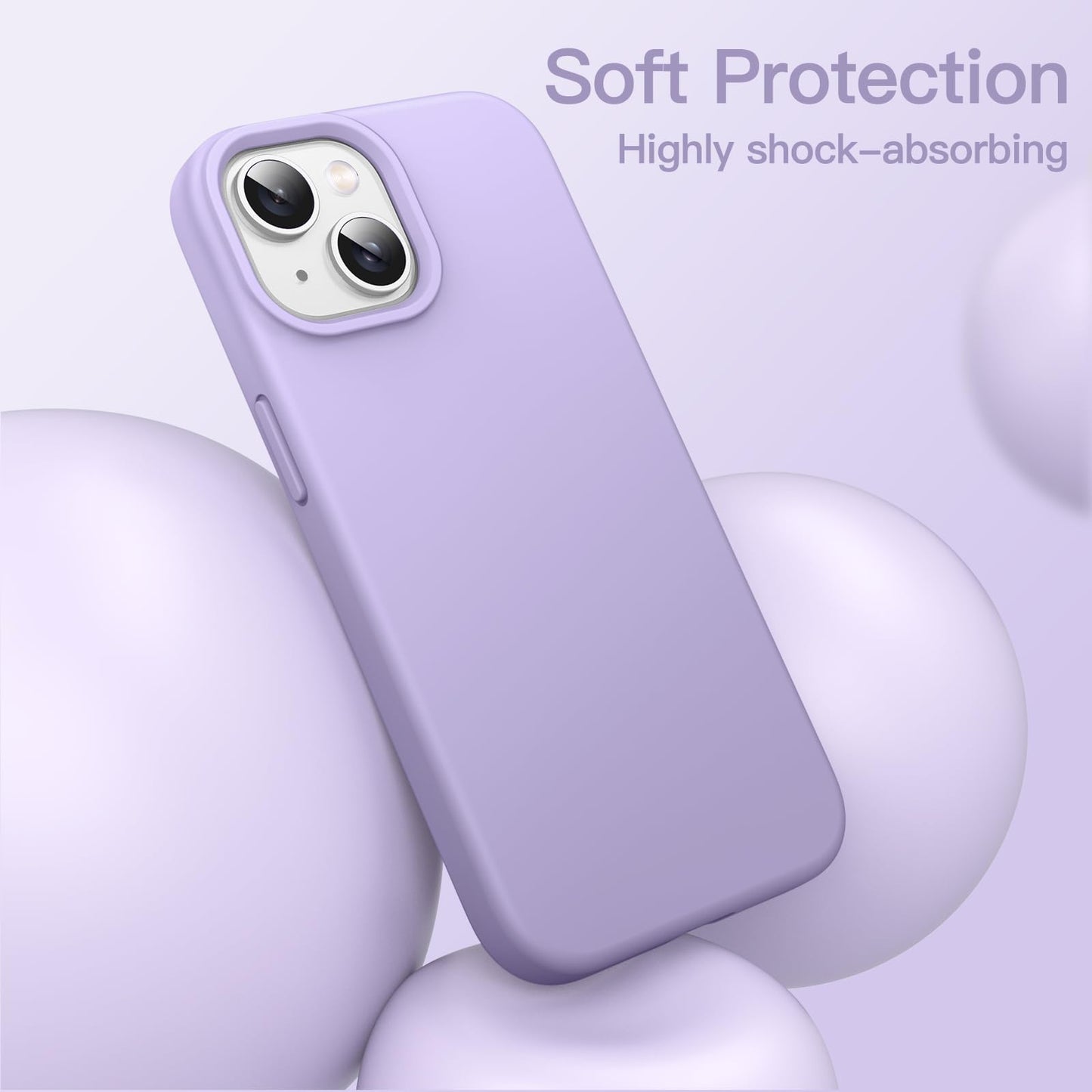 Funda Silicona para iPhone 13 6,1 Pulgadas, Protectora de Cuerpo Completo con Tacto Suave y Sedoso, Antigolpes Carcasa con Forro de Microfibra (Negro)