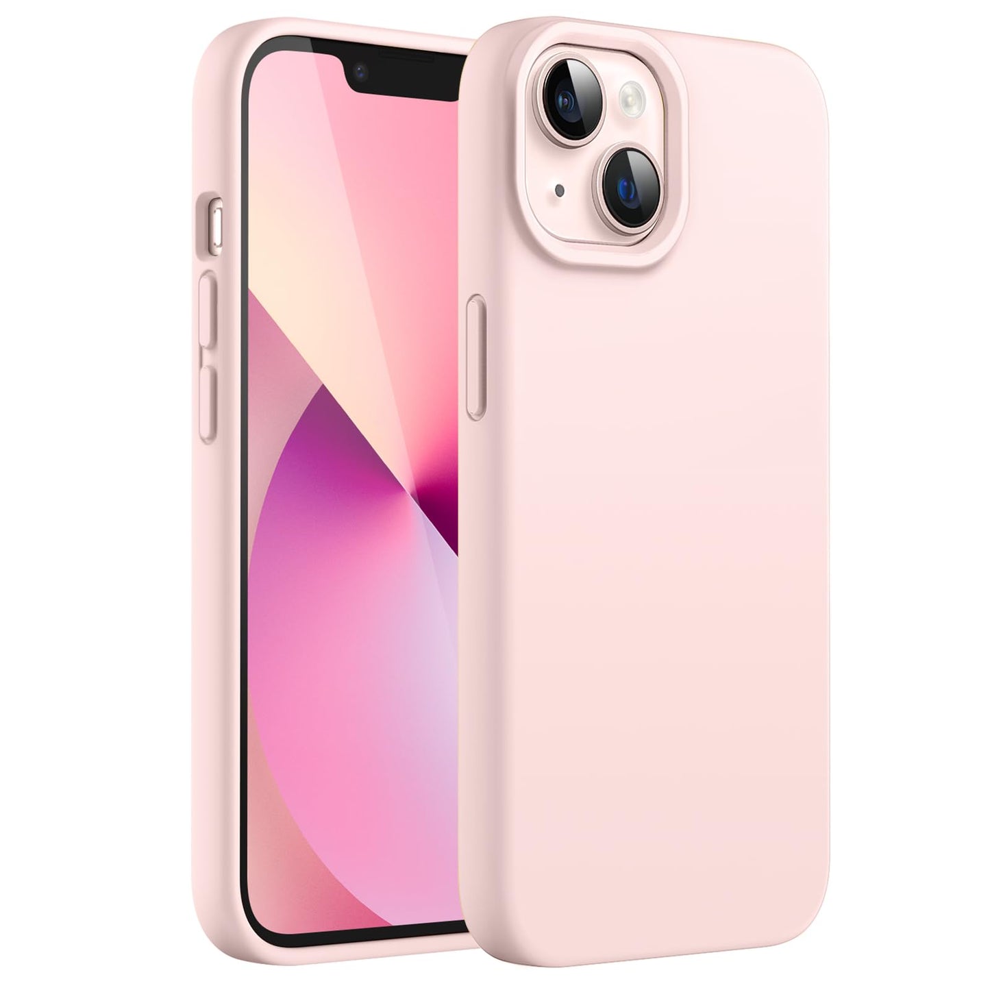 Funda Silicona para iPhone 13 6,1 Pulgadas, Protectora de Cuerpo Completo con Tacto Suave y Sedoso, Antigolpes Carcasa con Forro de Microfibra (Negro)
