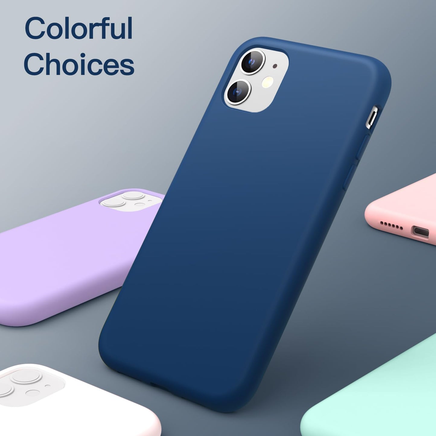 Funda de Silicona para iPhone 11 6.1 Pulgadas, Sedoso-Tacto Suave, Carcasa de Cubierta a Prueba de Golpes con Forro de Microfibra (Azul Claro)