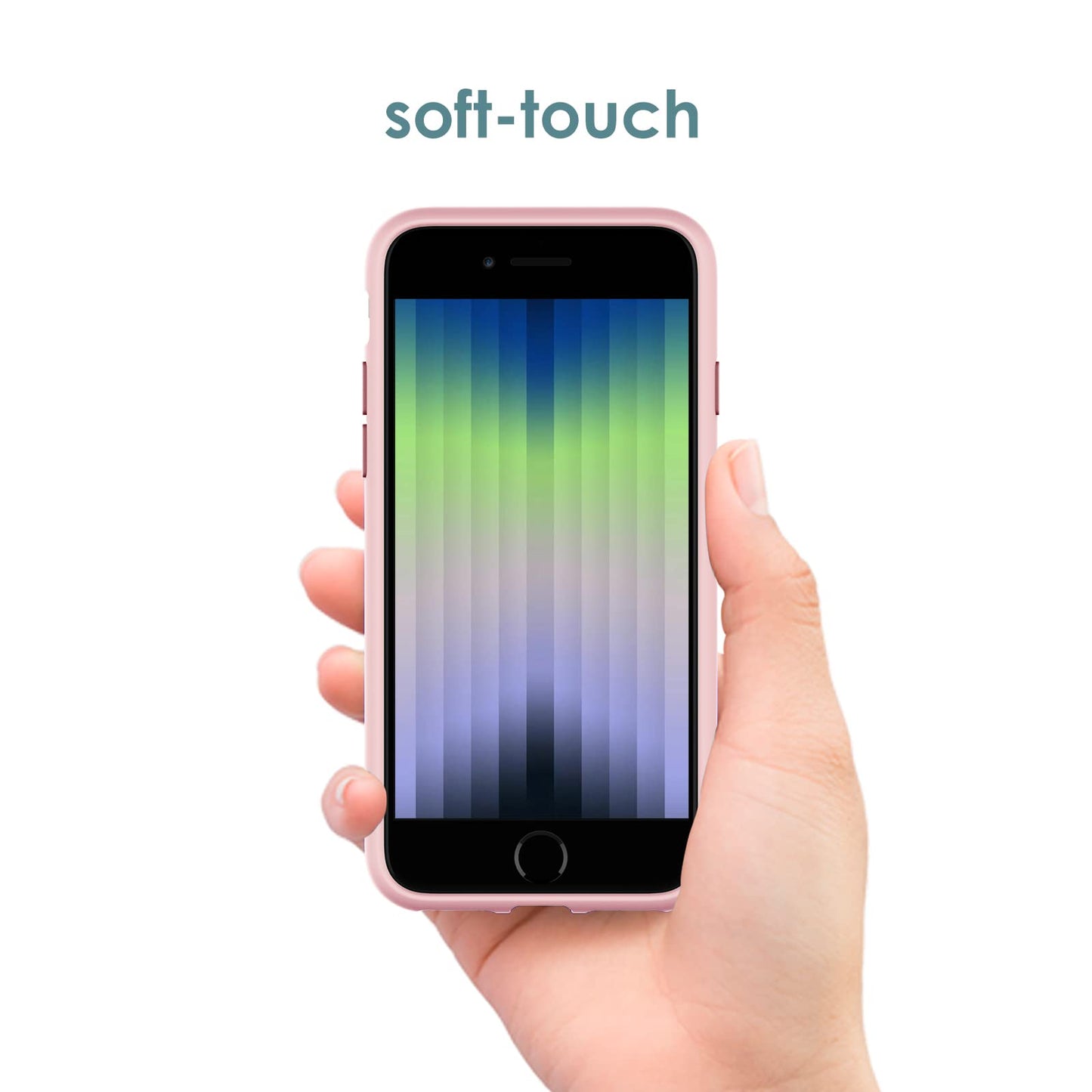 Funda de Silicona para iPhone SE 2022/2020 4,7 Pulgadas, Carcasa Protectora con Tacto Suave y Sedoso, Cubierta a Prueba de Golpes con Forro de Microfibra (Negro)
