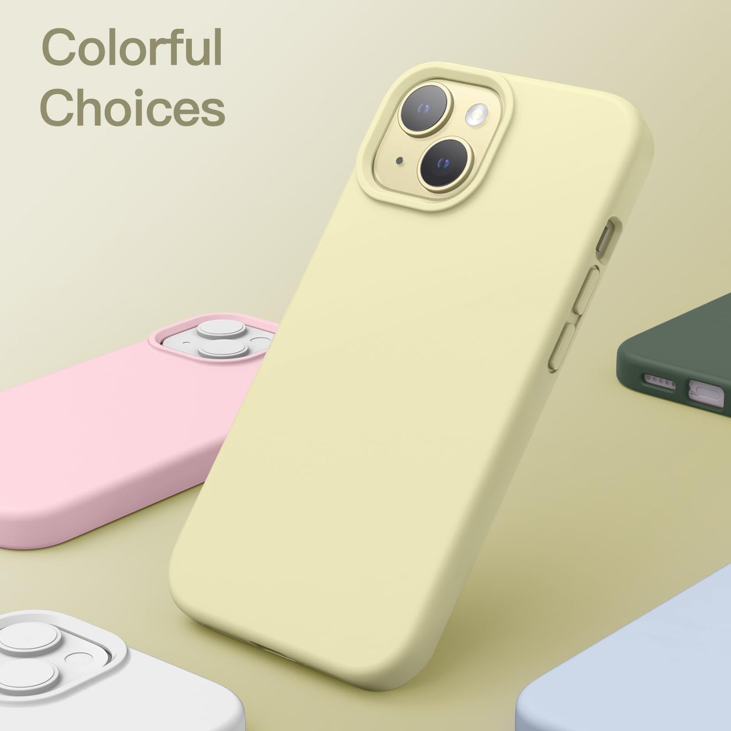 Funda Silicona para iPhone 15 6.1 Pulgadas, Protectora de Cuerpo Completo con Tacto Suave y Sedoso, Antigolpes Carcasa (Negro)