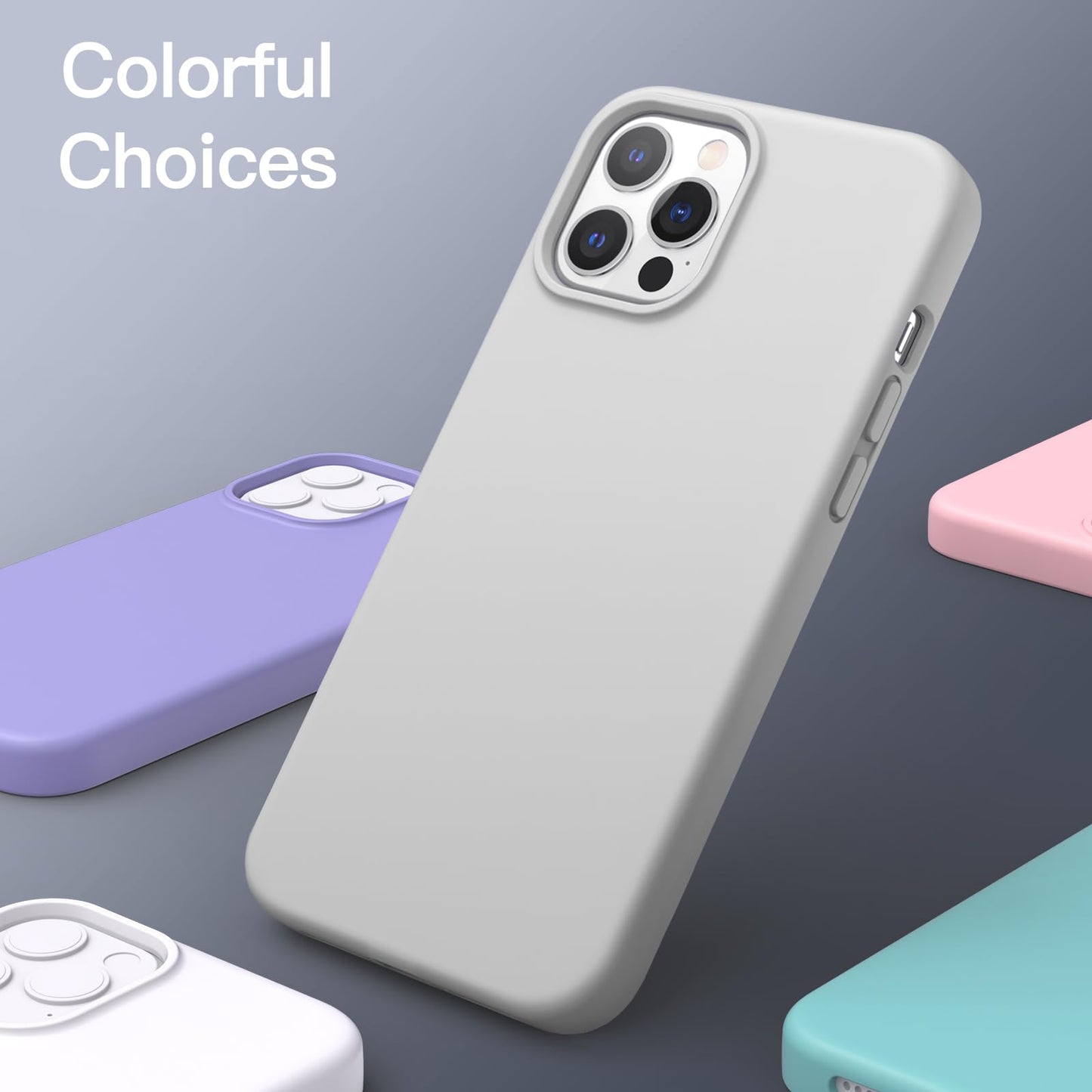 Funda Silicona para iPhone 12 Pro MAX 6.7 Pulgadas, Protectora de Cuerpo Completo con Tacto Suave y Sedoso, Antigolpes Carcasa con Forro de Microfibra (Negro)