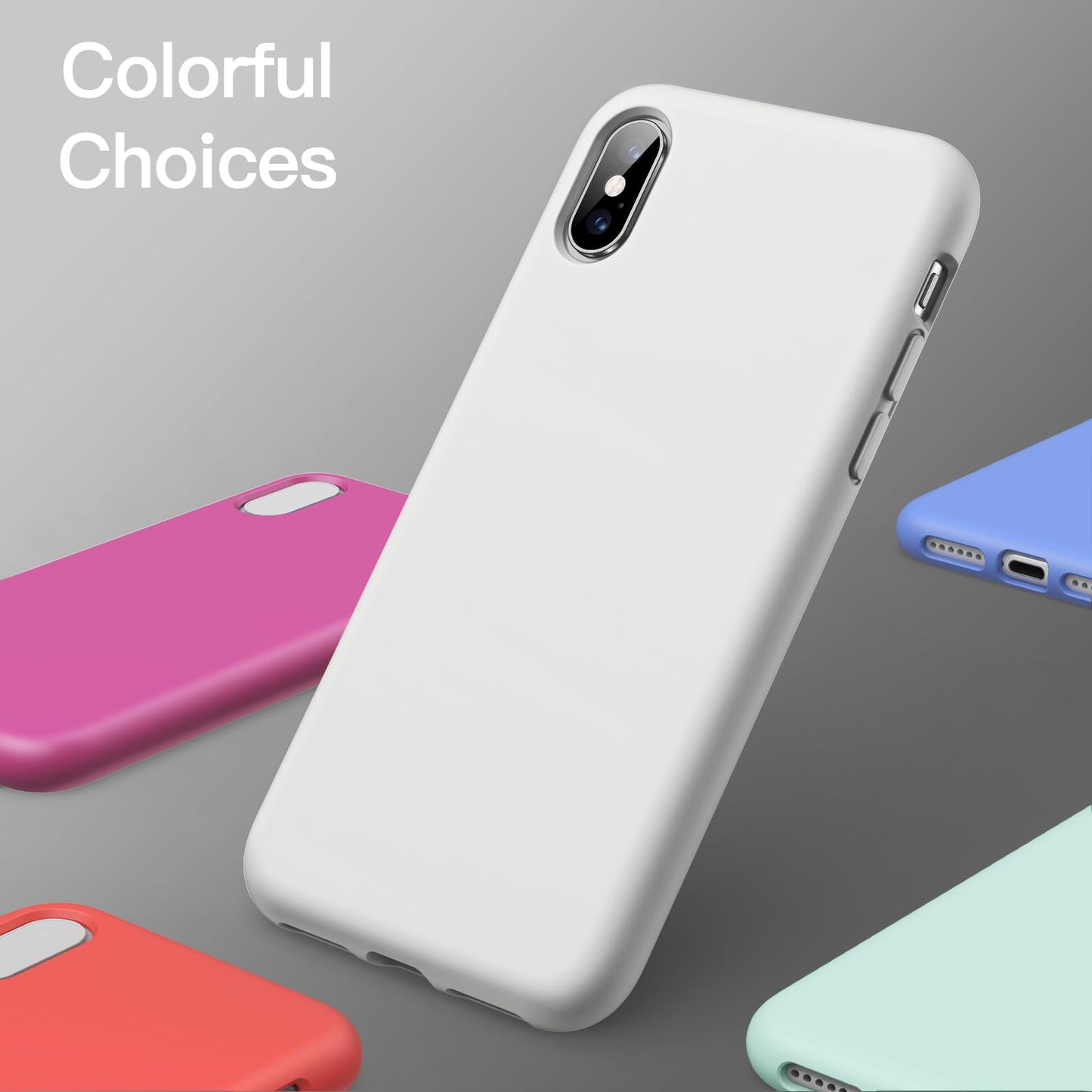 Funda de Silicona para iPhone X, iPhone XS, 5,8", Sedoso-Tacto Suave, Cubierta a Prueba de Golpes con Forro de Microfibra (Negro)