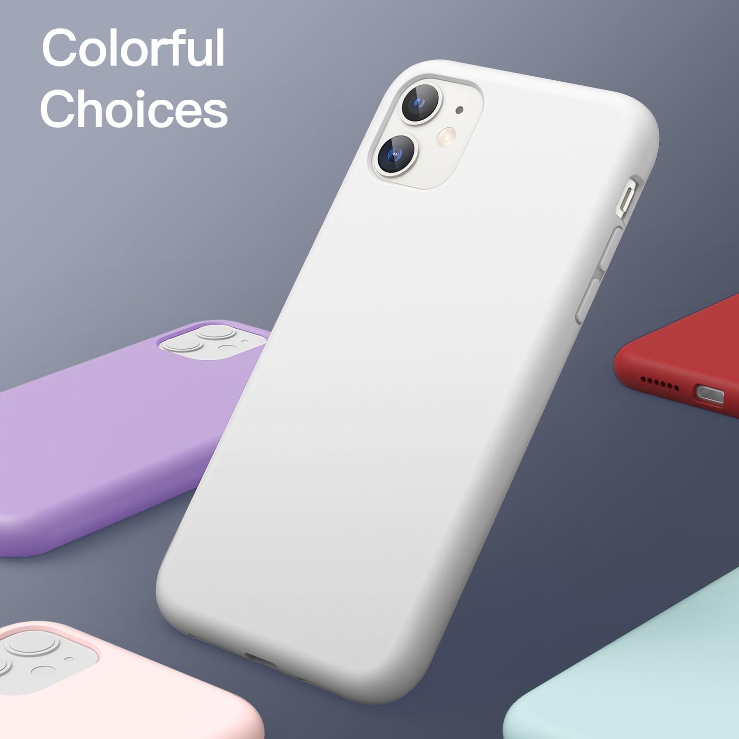 Funda de Silicona para iPhone 11 6.1 Pulgadas, Sedoso-Tacto Suave, Carcasa de Cubierta a Prueba de Golpes con Forro de Microfibra (Azul Claro)