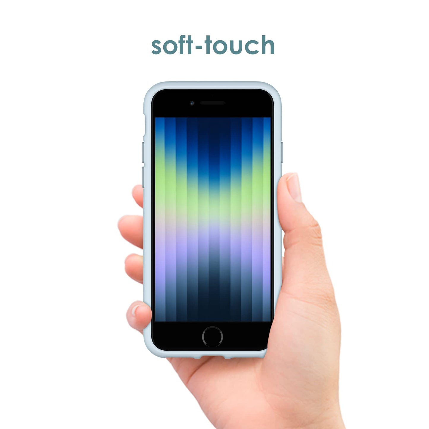 Funda de Silicona para iPhone SE 2022/2020 4,7 Pulgadas, Carcasa Protectora con Tacto Suave y Sedoso, Cubierta a Prueba de Golpes con Forro de Microfibra (Negro)