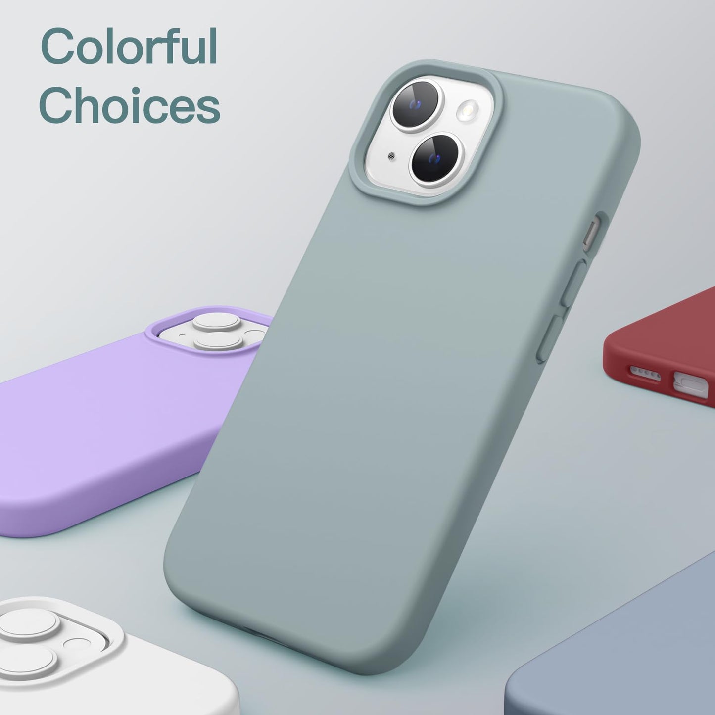 Funda Silicona para iPhone 14 6,1 Pulgadas, Protectora de Cuerpo Completo con Tacto Suave y Sedoso, Antigolpes Carcasa con Forro de Microfibra (Negro)
