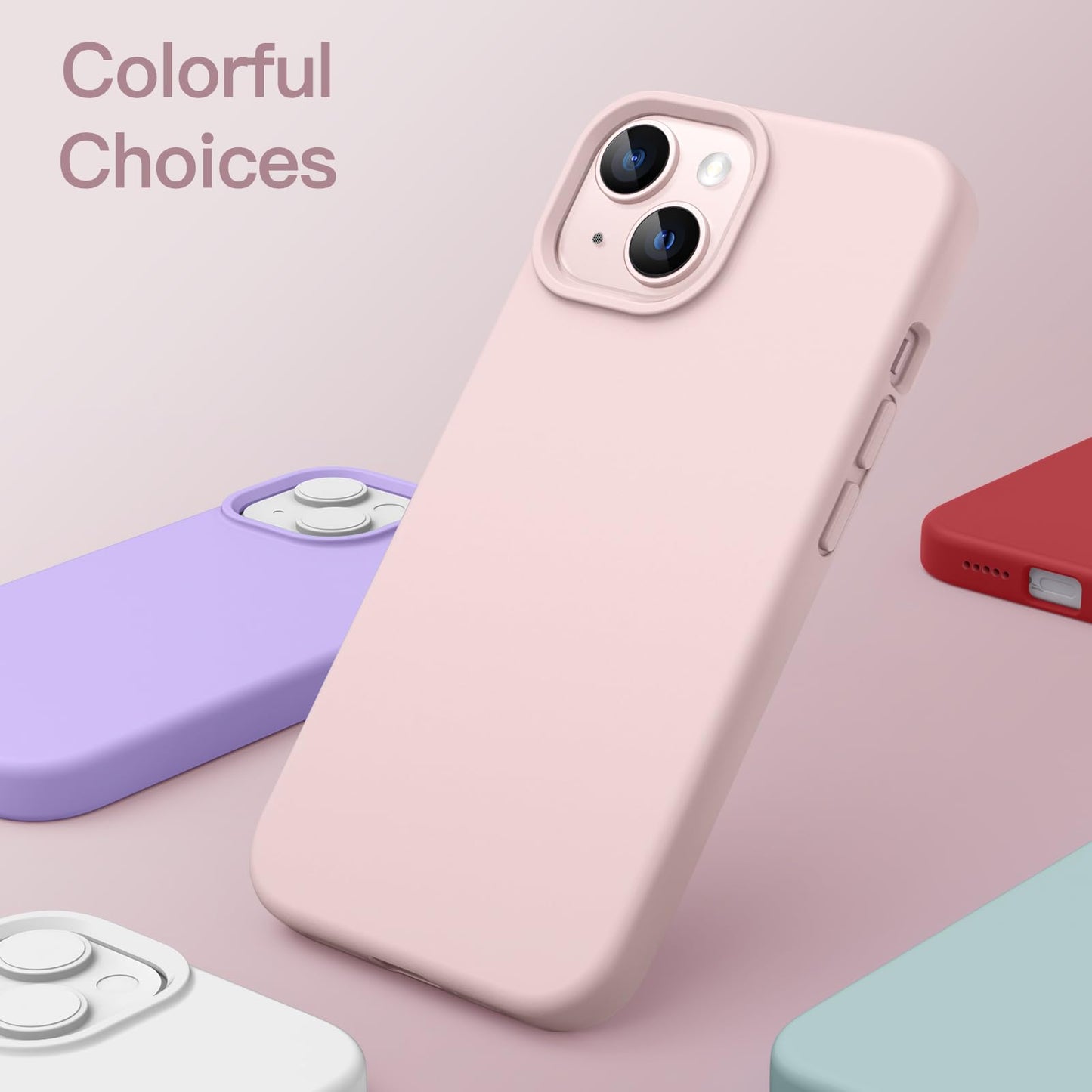Funda Silicona para iPhone 13 6,1 Pulgadas, Protectora de Cuerpo Completo con Tacto Suave y Sedoso, Antigolpes Carcasa con Forro de Microfibra (Negro)