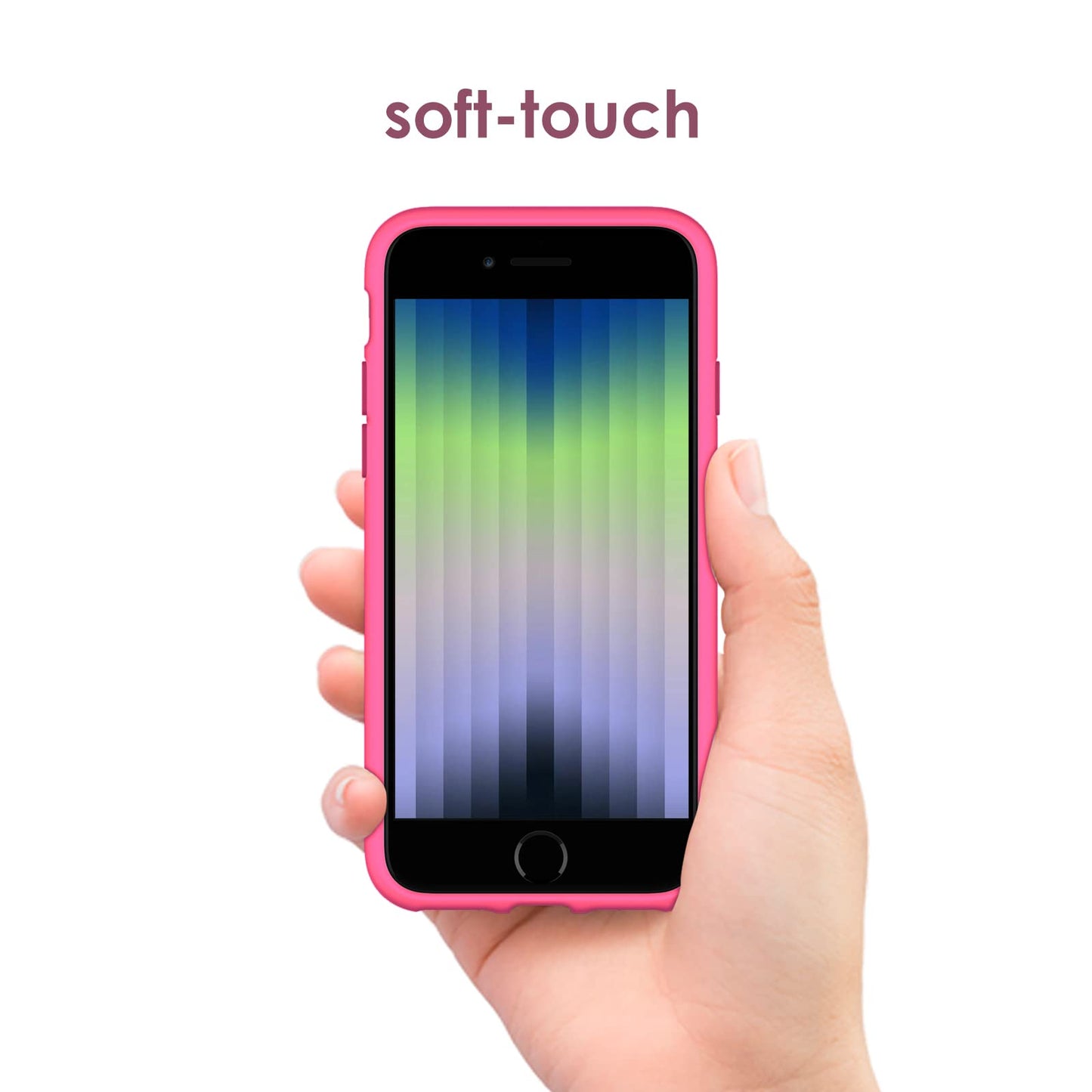 Funda de Silicona para iPhone SE 2022/2020 4,7 Pulgadas, Carcasa Protectora con Tacto Suave y Sedoso, Cubierta a Prueba de Golpes con Forro de Microfibra (Negro)
