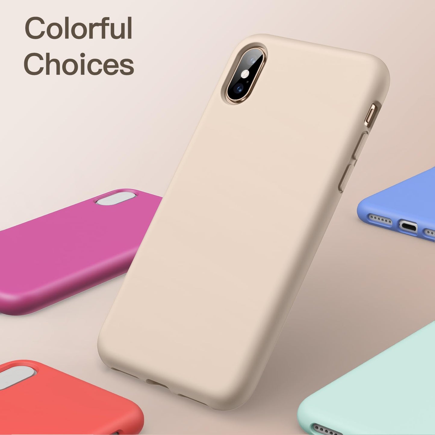 Funda de Silicona para iPhone X, iPhone XS, 5,8", Sedoso-Tacto Suave, Cubierta a Prueba de Golpes con Forro de Microfibra (Negro)