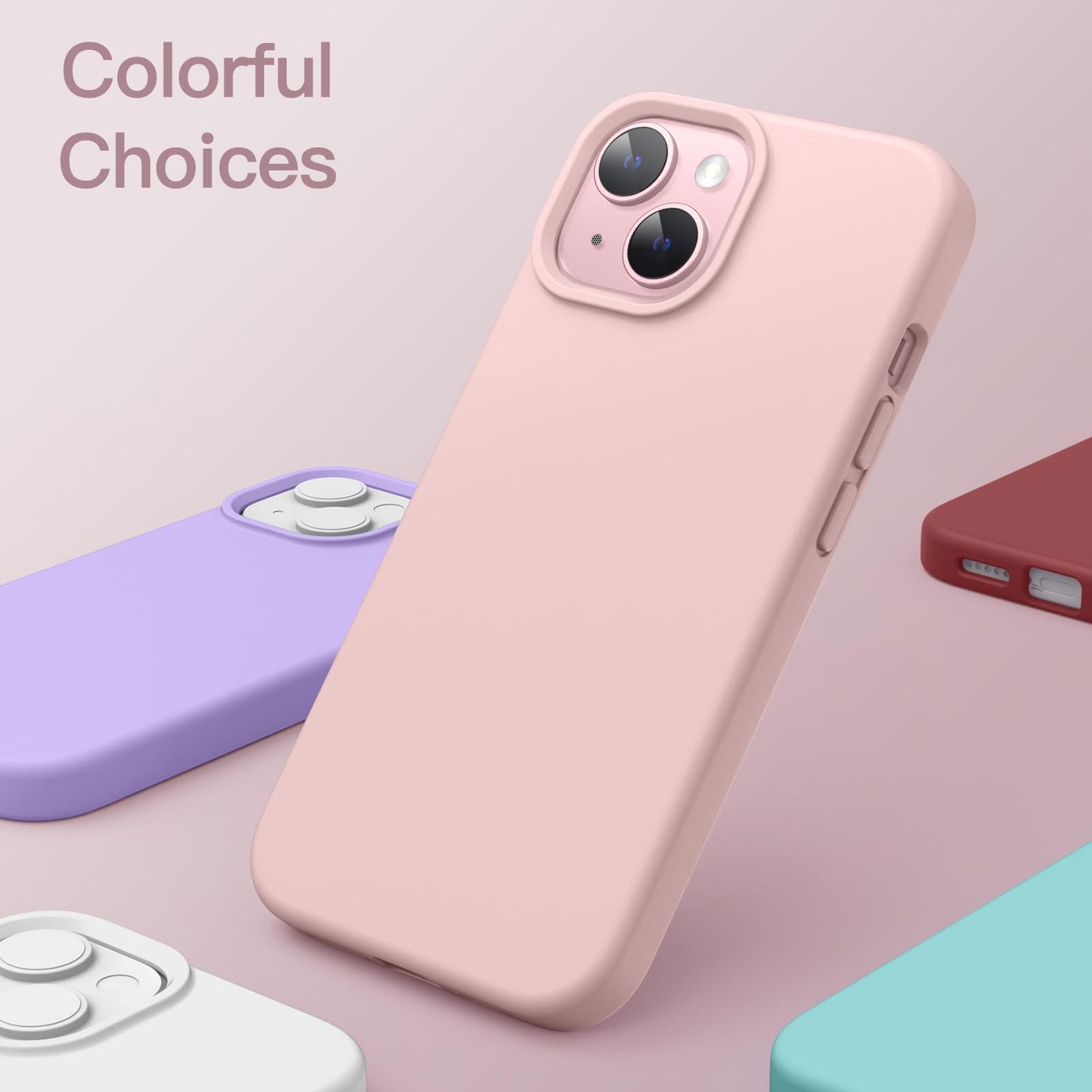 Funda Silicona para iPhone 15 Plus 6.7 Pulgadas, Protectora de Cuerpo Completo con Tacto Suave y Sedoso, Antigolpes Carcasa (Negro)