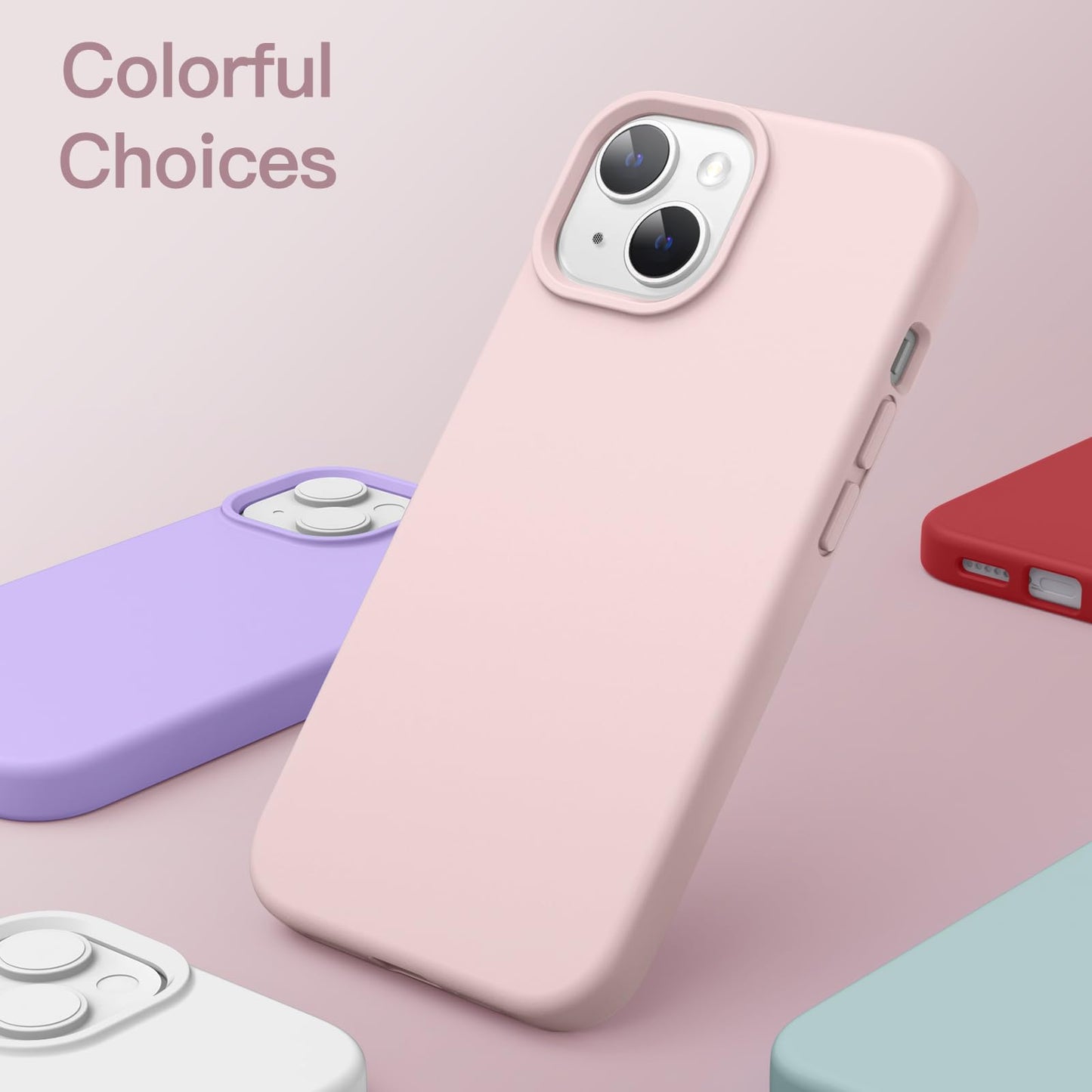 Funda Silicona para iPhone 14 6,1 Pulgadas, Protectora de Cuerpo Completo con Tacto Suave y Sedoso, Antigolpes Carcasa con Forro de Microfibra (Negro)