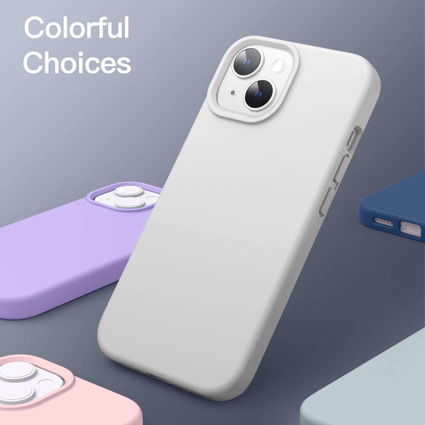 Funda Silicona para iPhone 14 6,1 Pulgadas, Protectora de Cuerpo Completo con Tacto Suave y Sedoso, Antigolpes Carcasa con Forro de Microfibra (Negro)