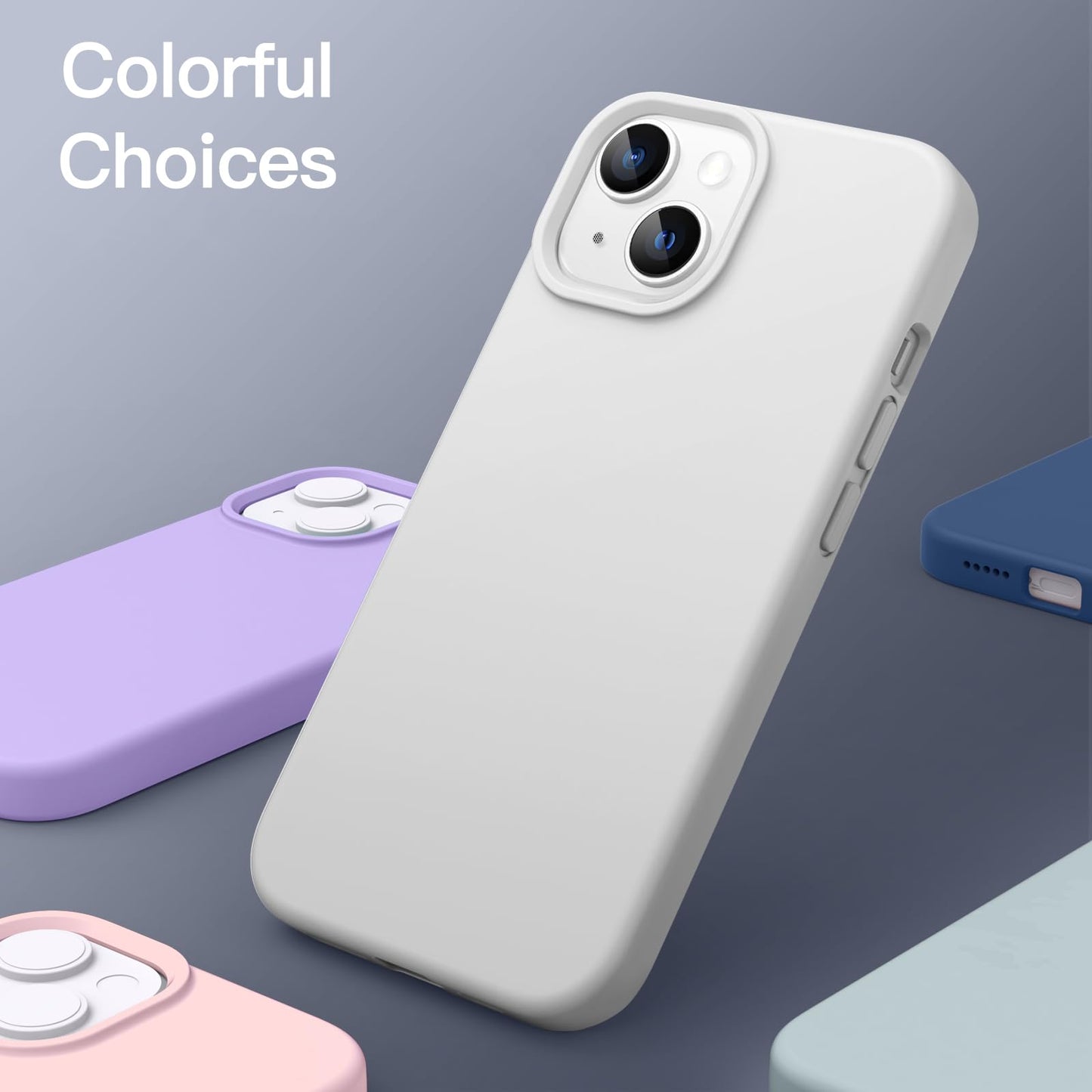 Funda Silicona para iPhone 13 6,1 Pulgadas, Protectora de Cuerpo Completo con Tacto Suave y Sedoso, Antigolpes Carcasa con Forro de Microfibra (Negro)