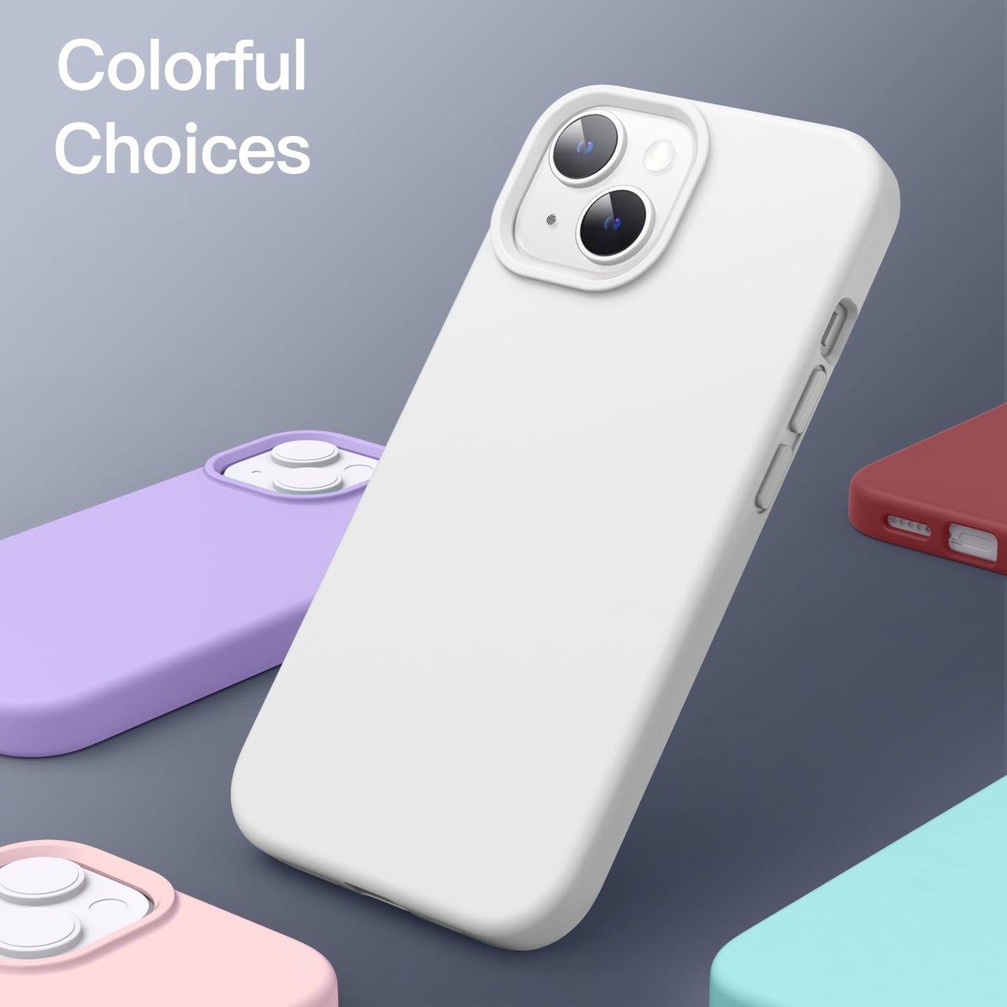 Funda Silicona para iPhone 14 6,1 Pulgadas, Protectora de Cuerpo Completo con Tacto Suave y Sedoso, Antigolpes Carcasa con Forro de Microfibra (Negro)
