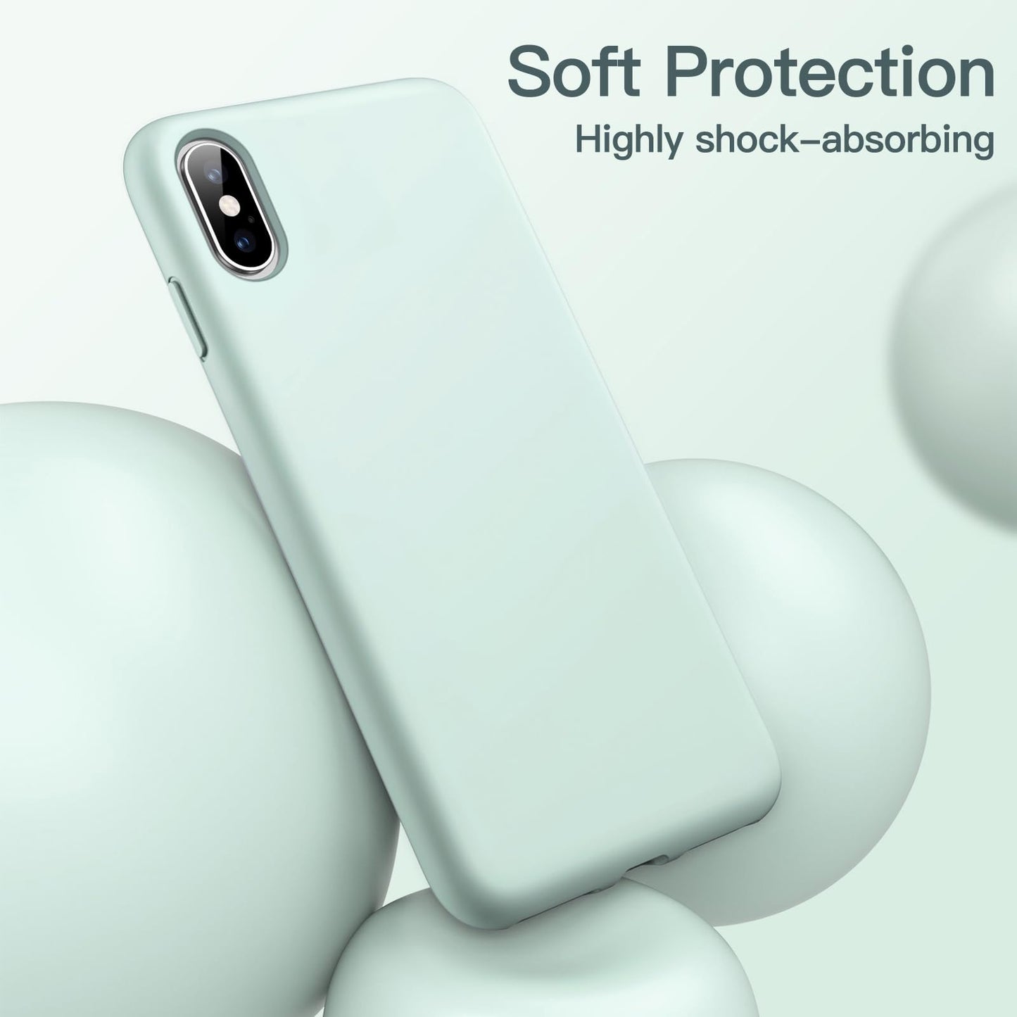Funda de Silicona para iPhone X, iPhone XS, 5,8", Sedoso-Tacto Suave, Cubierta a Prueba de Golpes con Forro de Microfibra (Negro)