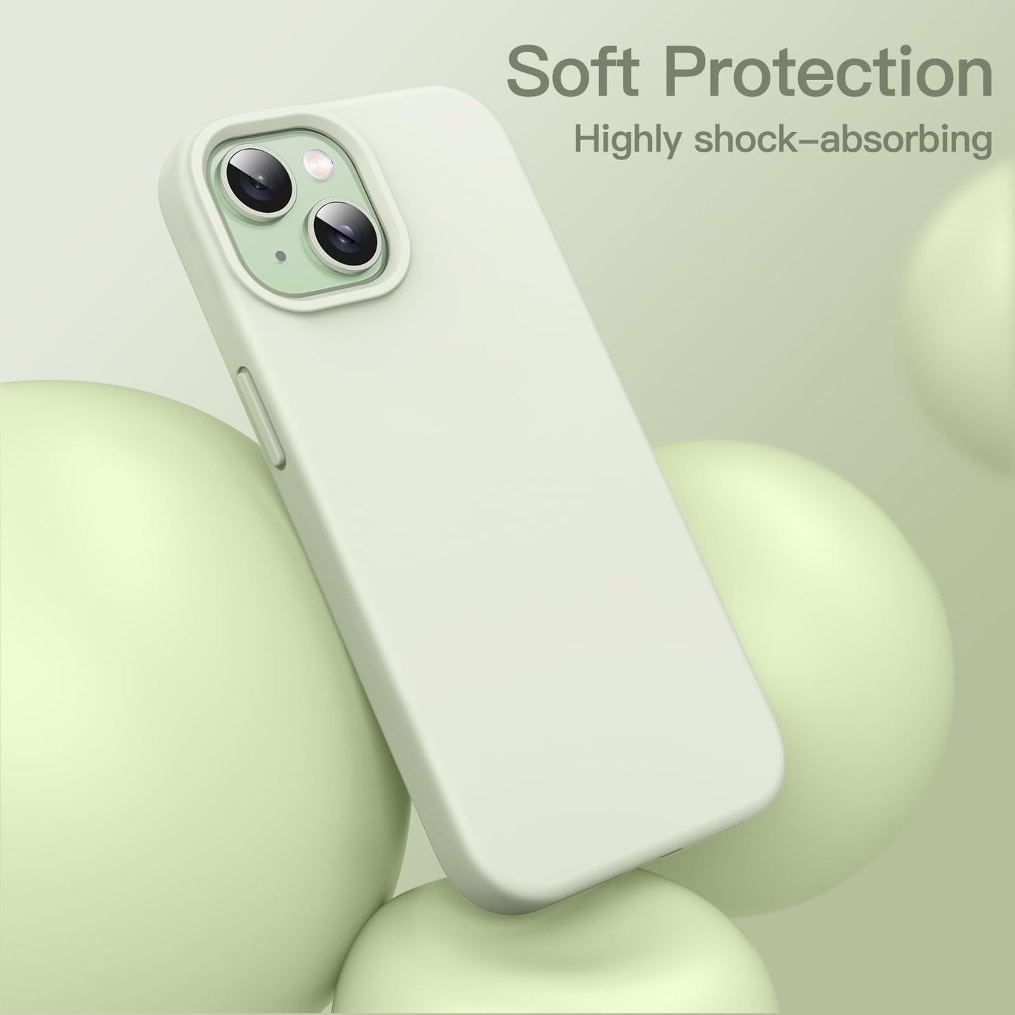Funda Silicona para iPhone 15 Plus 6.7 Pulgadas, Protectora de Cuerpo Completo con Tacto Suave y Sedoso, Antigolpes Carcasa (Negro)