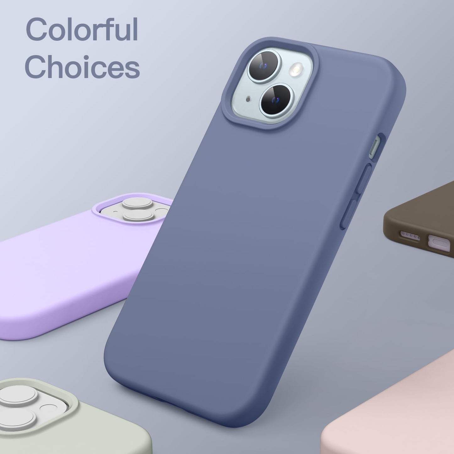 Funda Silicona para iPhone 15 6.1 Pulgadas, Protectora de Cuerpo Completo con Tacto Suave y Sedoso, Antigolpes Carcasa (Negro)