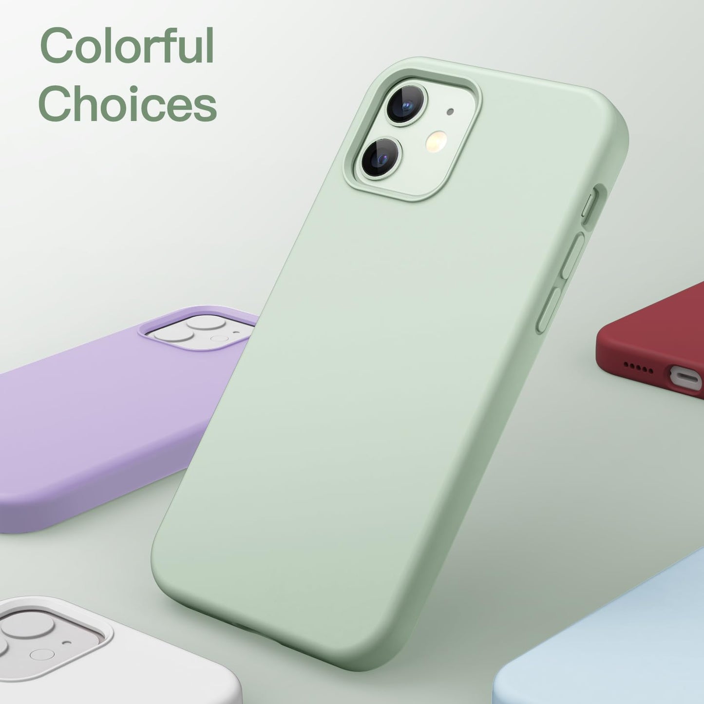 Funda Silicona para iPhone 12/12 Pro 6.1 Pulgadas, Protectora de Cuerpo Completo con Tacto Suave y Sedoso, Antigolpes Carcasa con Forro de Microfibra (Negro)