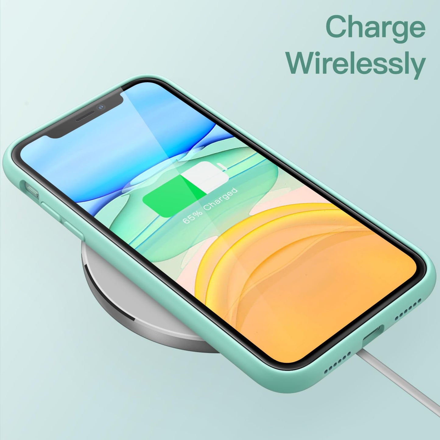 Funda de Silicona para iPhone 11 6.1 Pulgadas, Sedoso-Tacto Suave, Carcasa de Cubierta a Prueba de Golpes con Forro de Microfibra (Azul Claro)