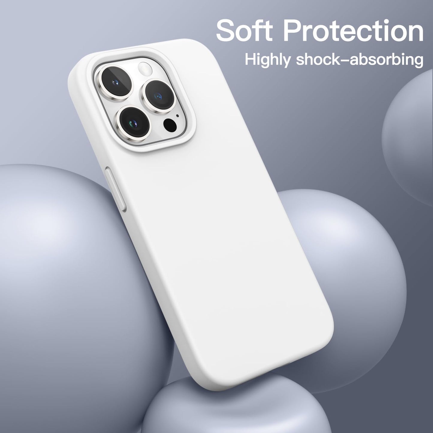 Funda Silicona para iPhone 14 Pro 6.1 Pulgadas, Protectora de Cuerpo Completo con Tacto Suave y Sedoso, Antigolpes Carcasa con Forro de Microfibra (Negro)