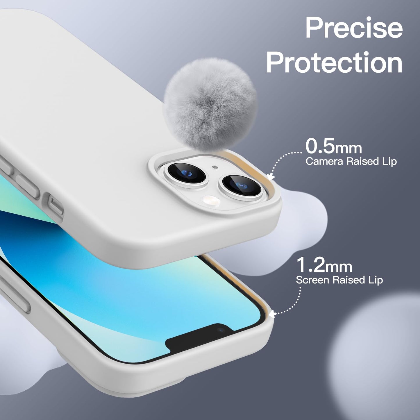 Funda Silicona para iPhone 13 6,1 Pulgadas, Protectora de Cuerpo Completo con Tacto Suave y Sedoso, Antigolpes Carcasa con Forro de Microfibra (Negro)