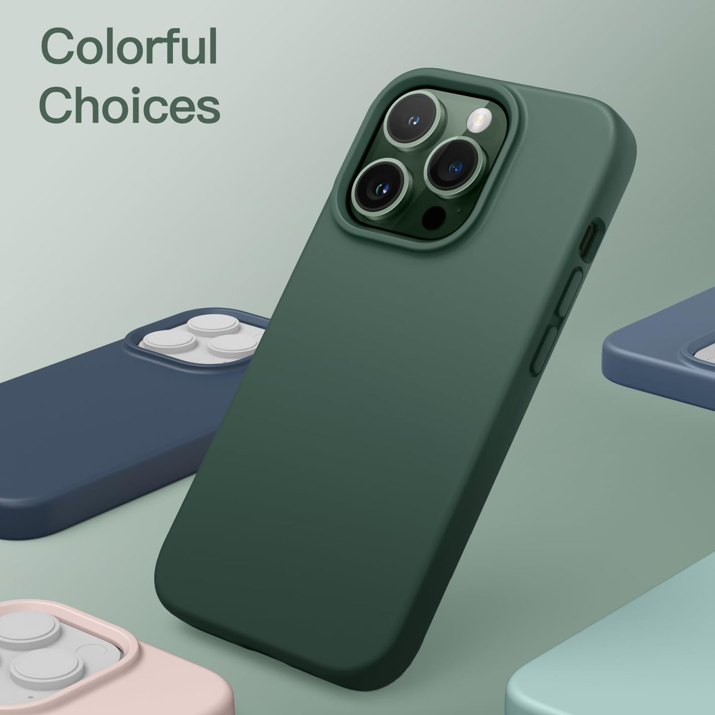 Funda Silicona para iPhone 13 Pro 6,1 Pulgadas, Protectora de Cuerpo Completo con Tacto Suave y Sedoso, Antigolpes Carcasa con Forro de Microfibra (Negro)