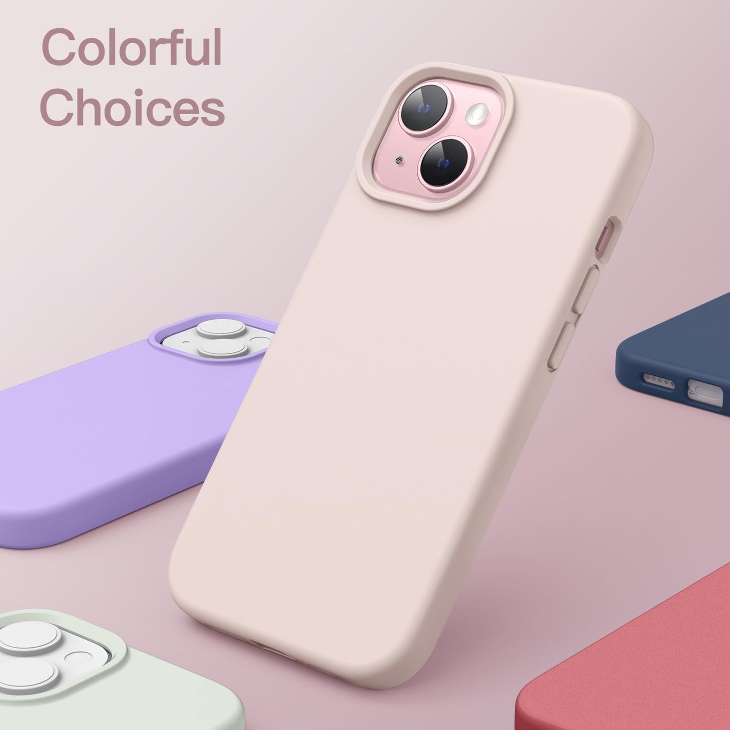Funda Silicona para iPhone 15 6.1 Pulgadas, Protectora de Cuerpo Completo con Tacto Suave y Sedoso, Antigolpes Carcasa (Negro)