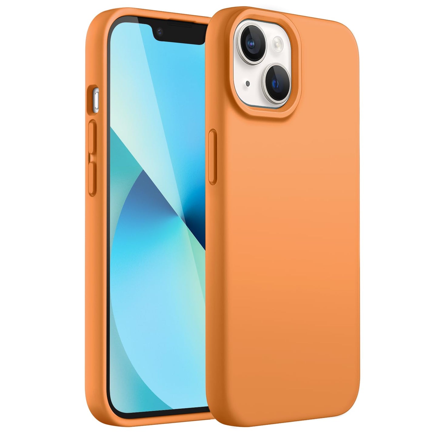 Funda Silicona para iPhone 13 6,1 Pulgadas, Protectora de Cuerpo Completo con Tacto Suave y Sedoso, Antigolpes Carcasa con Forro de Microfibra (Negro)