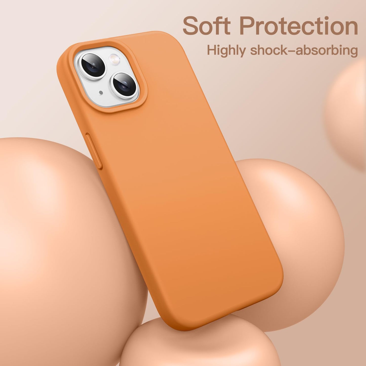 Funda Silicona para iPhone 13 6,1 Pulgadas, Protectora de Cuerpo Completo con Tacto Suave y Sedoso, Antigolpes Carcasa con Forro de Microfibra (Negro)