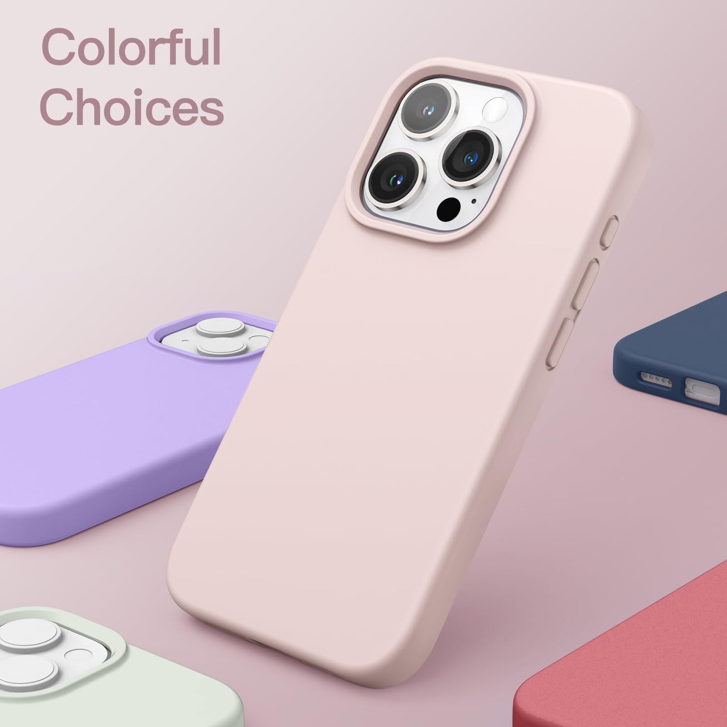 Funda Silicona para iPhone 15 Pro MAX 6.7 Pulgadas, Protectora de Cuerpo Completo con Tacto Suave y Sedoso, Antigolpes Carcasa (Negro)