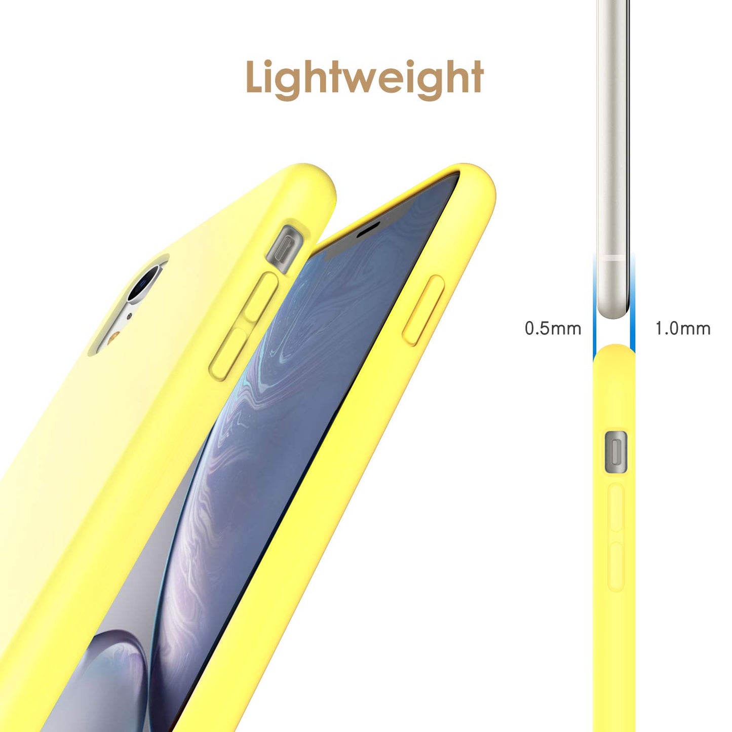 Funda de Silicona para iPhone XR, 6,1", Sedoso-Tacto Suave, Cubierta a Prueba de Golpes con Forro de Microfibra (Negro)