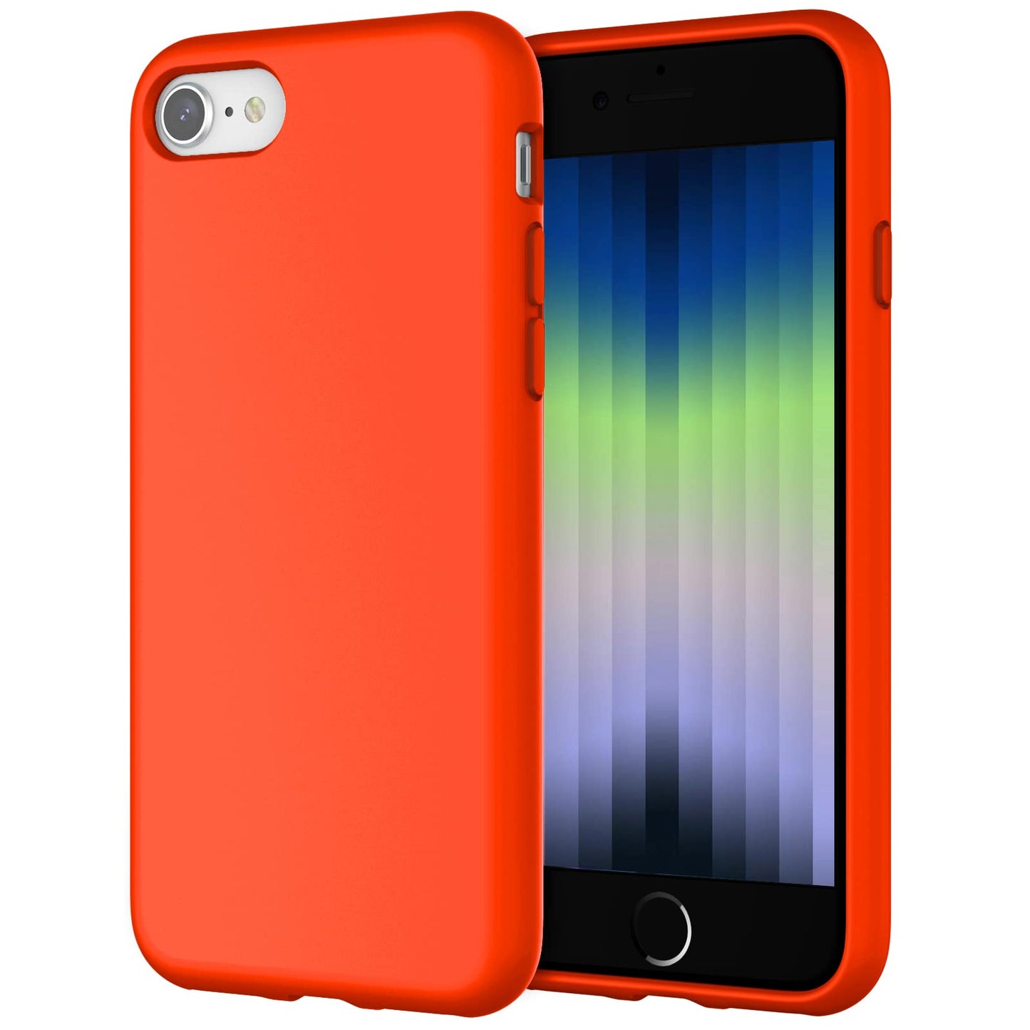 Funda de Silicona para iPhone SE 2022/2020 4,7 Pulgadas, Carcasa Protectora con Tacto Suave y Sedoso, Cubierta a Prueba de Golpes con Forro de Microfibra (Negro)