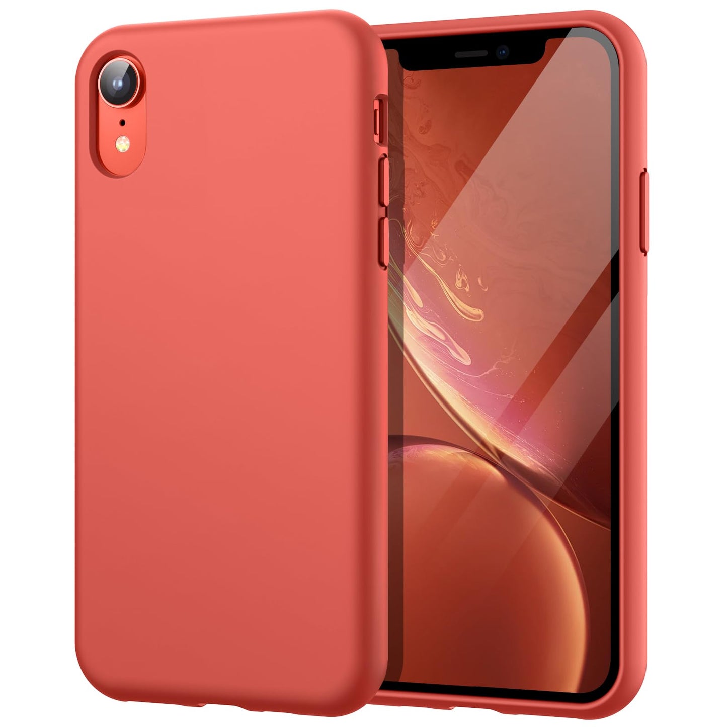 Funda de Silicona para iPhone XR, 6,1", Sedoso-Tacto Suave, Cubierta a Prueba de Golpes con Forro de Microfibra (Negro)