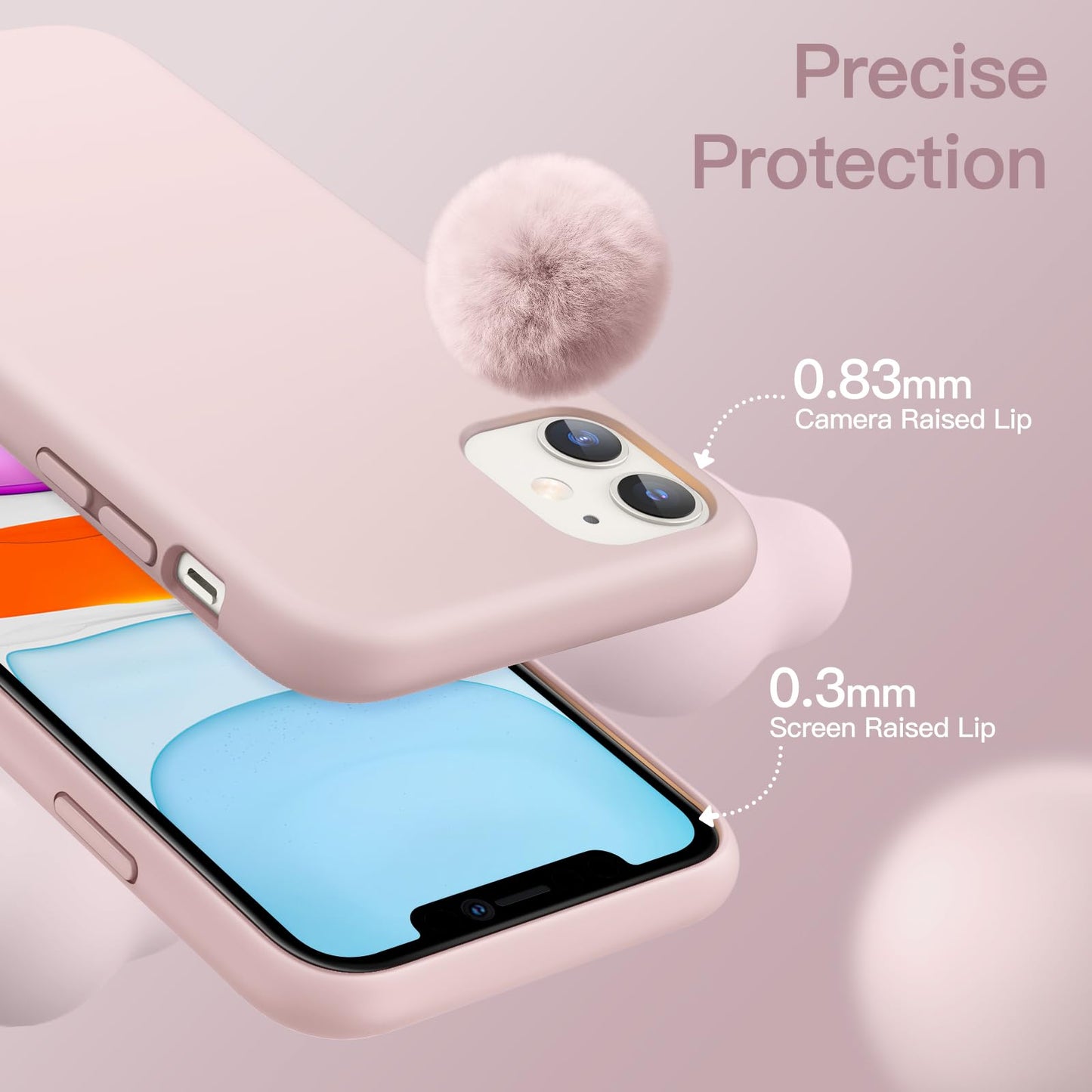 Funda de Silicona para iPhone 11 6.1 Pulgadas, Sedoso-Tacto Suave, Carcasa de Cubierta a Prueba de Golpes con Forro de Microfibra (Azul Claro)