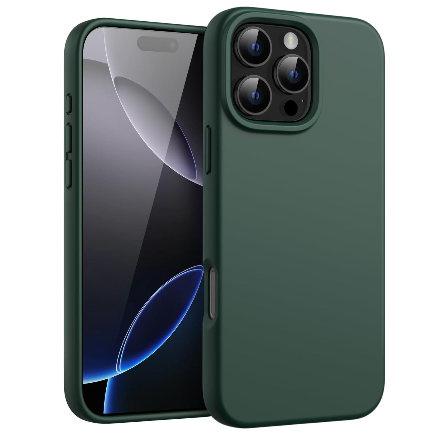 Funda Silicona Líquido para iPhone 16 Pro 6.3 Pulgadas, Protectora de Cuerpo Completo con Tacto Suave y Sedoso, Carcasa Anti-Arañazos con Forro de Microfibra (Negro)