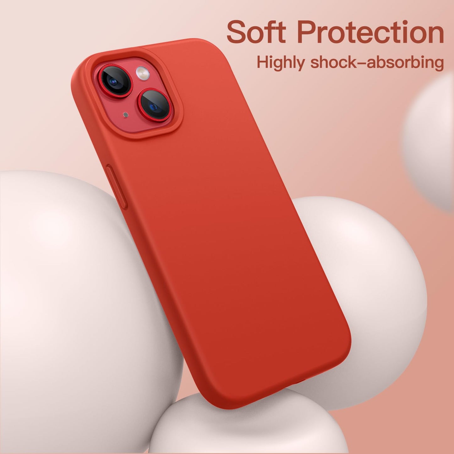 Funda Silicona para iPhone 13 6,1 Pulgadas, Protectora de Cuerpo Completo con Tacto Suave y Sedoso, Antigolpes Carcasa con Forro de Microfibra (Negro)