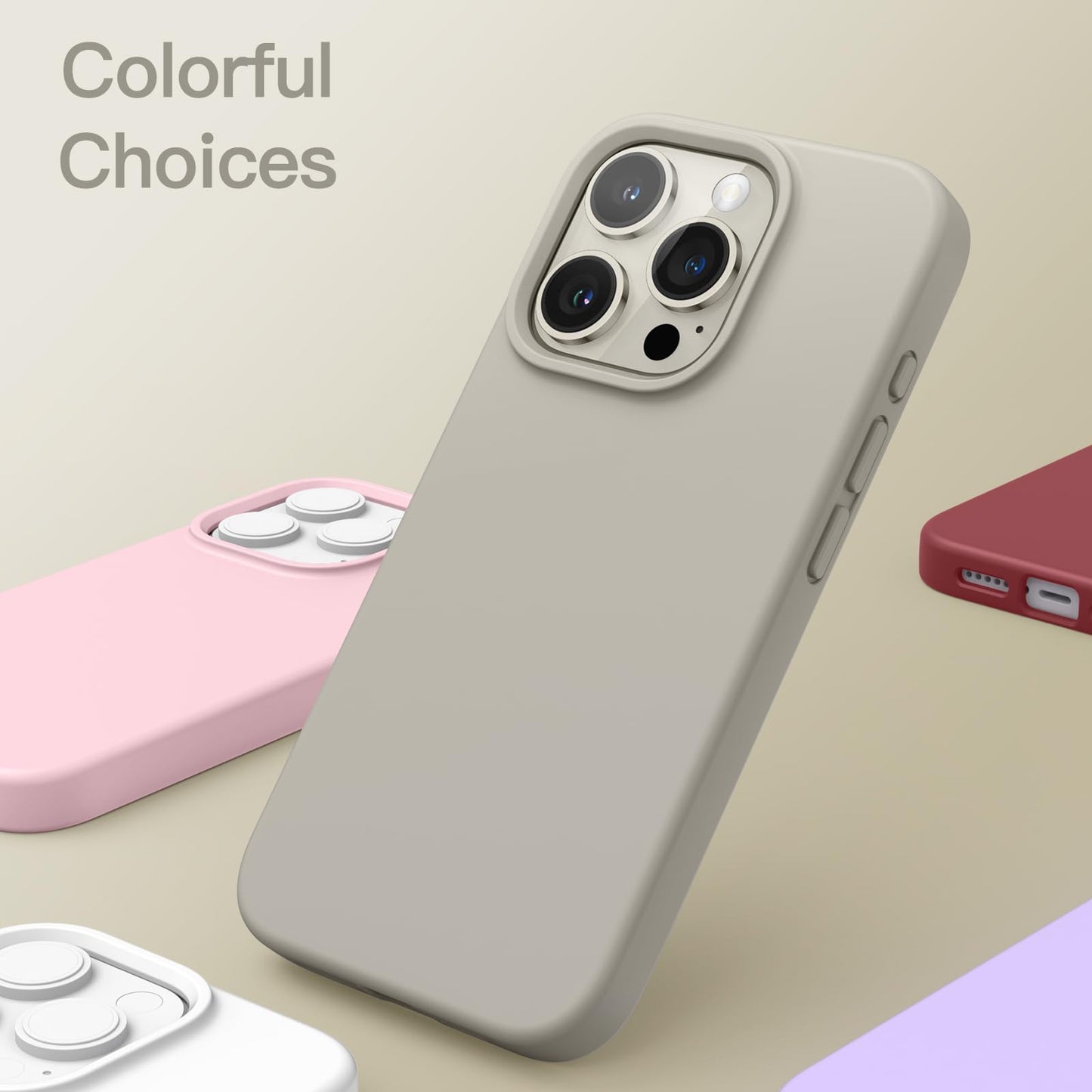 Funda Silicona para iPhone 15 Pro MAX 6.7 Pulgadas, Protectora de Cuerpo Completo con Tacto Suave y Sedoso, Antigolpes Carcasa (Negro)