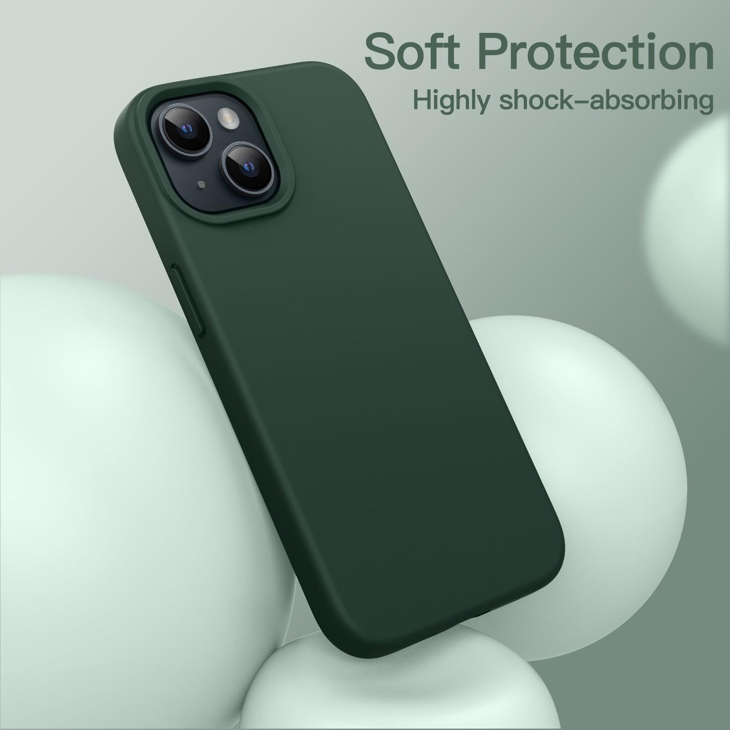 Funda Silicona para iPhone 15 6.1 Pulgadas, Protectora de Cuerpo Completo con Tacto Suave y Sedoso, Antigolpes Carcasa (Negro)