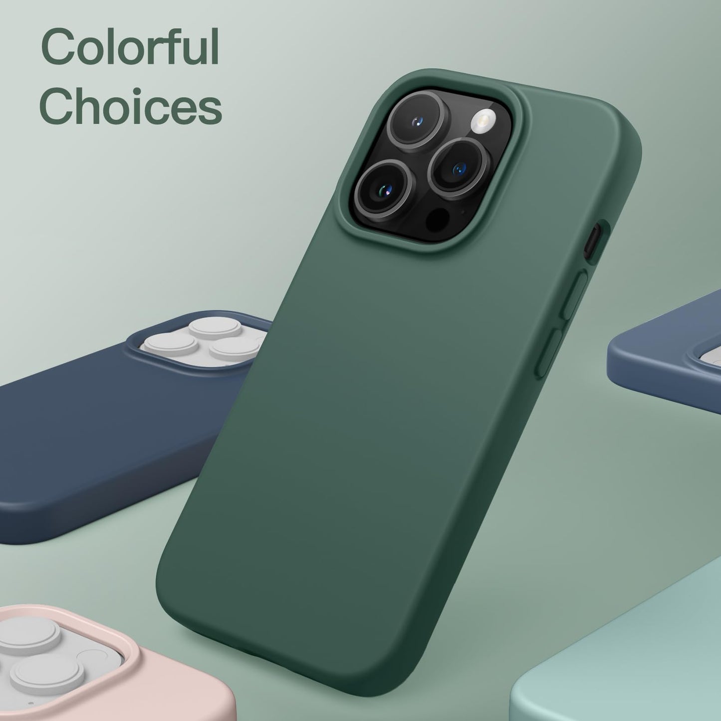 Funda Silicona para iPhone 14 Pro 6.1 Pulgadas, Protectora de Cuerpo Completo con Tacto Suave y Sedoso, Antigolpes Carcasa con Forro de Microfibra (Negro)