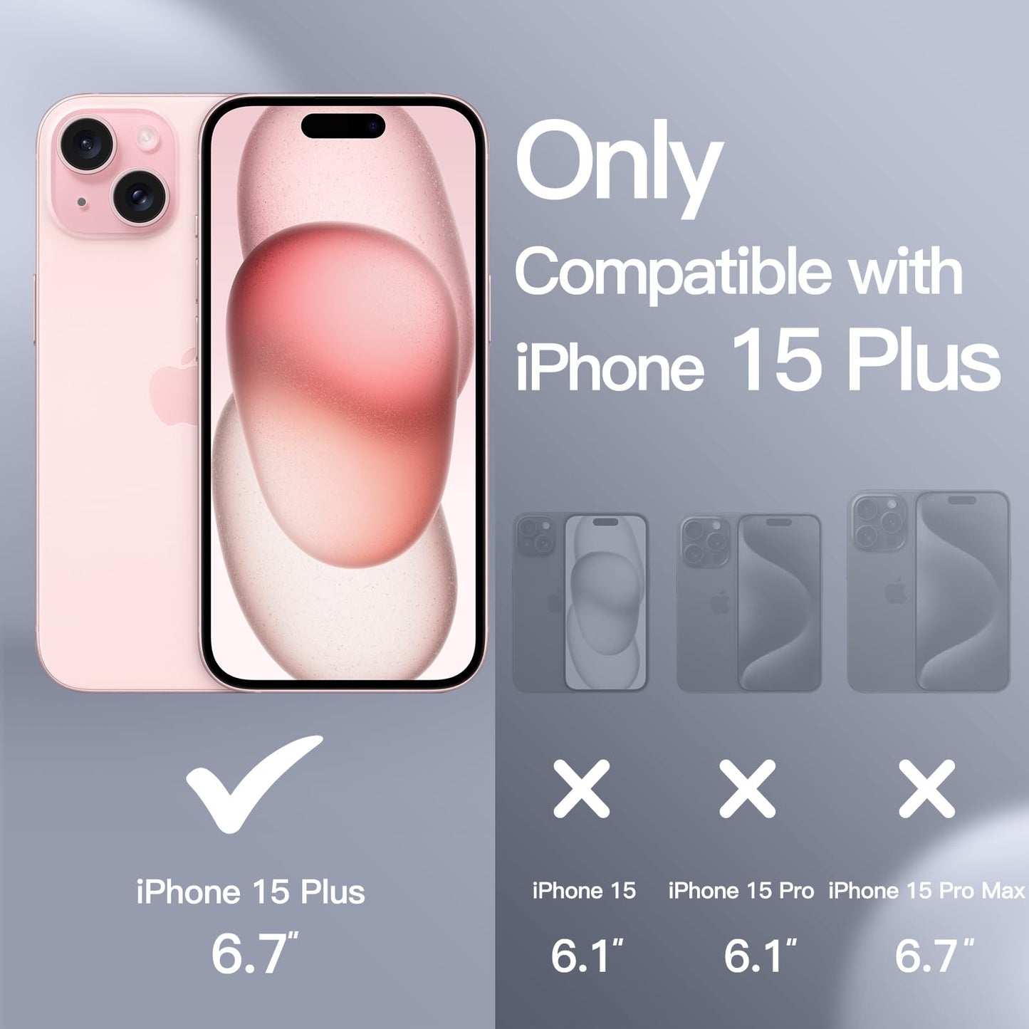 Funda Silicona para iPhone 15 Plus 6.7 Pulgadas, Protectora de Cuerpo Completo con Tacto Suave y Sedoso, Antigolpes Carcasa (Negro)