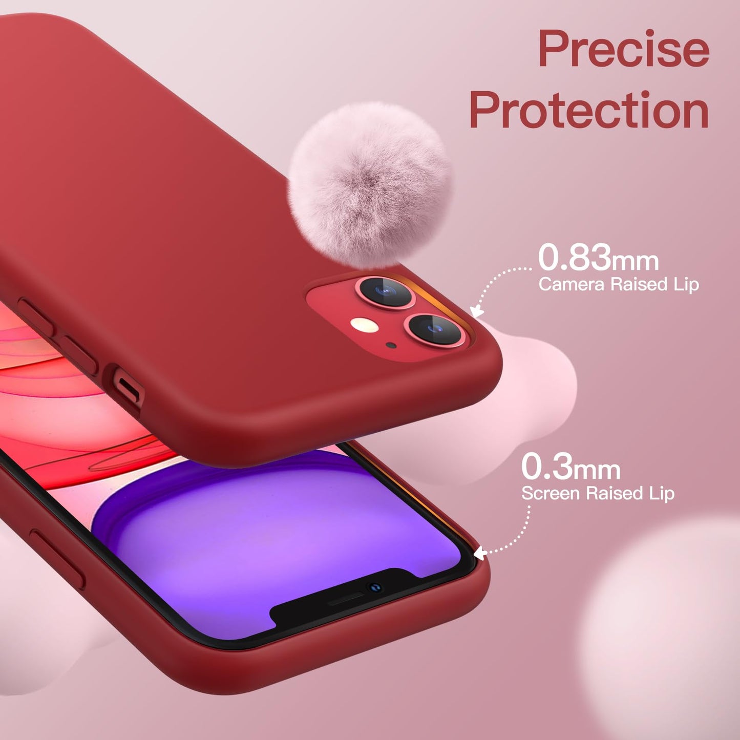 Funda de Silicona para iPhone 11 6.1 Pulgadas, Sedoso-Tacto Suave, Carcasa de Cubierta a Prueba de Golpes con Forro de Microfibra (Azul Claro)