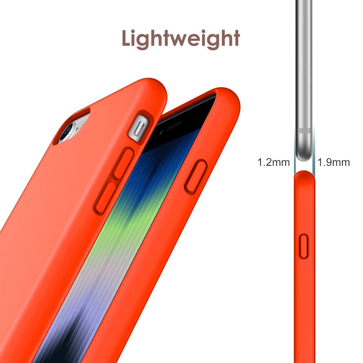 Funda de Silicona para iPhone SE 2022/2020 4,7 Pulgadas, Carcasa Protectora con Tacto Suave y Sedoso, Cubierta a Prueba de Golpes con Forro de Microfibra (Negro)