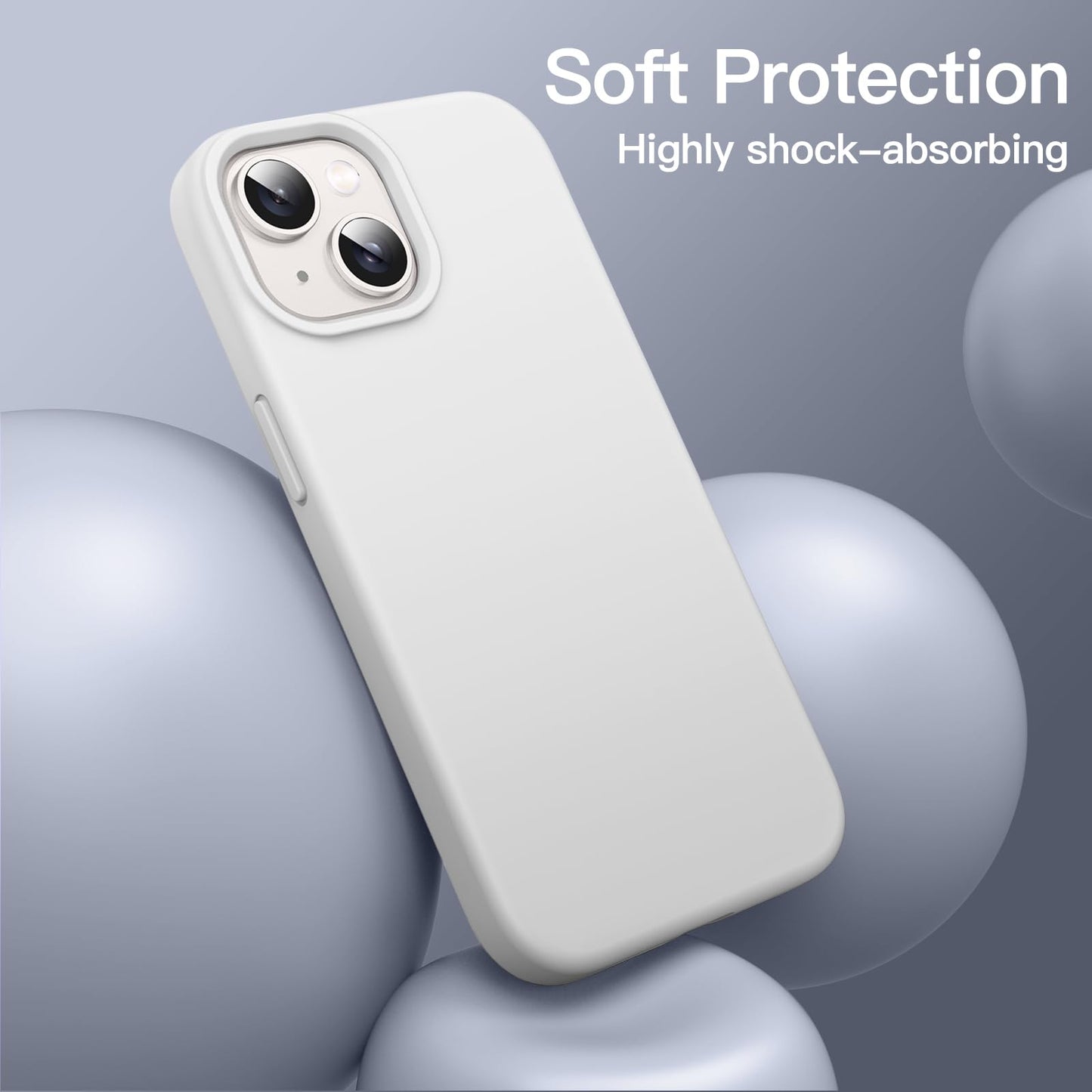 Funda Silicona para iPhone 14 6,1 Pulgadas, Protectora de Cuerpo Completo con Tacto Suave y Sedoso, Antigolpes Carcasa con Forro de Microfibra (Negro)
