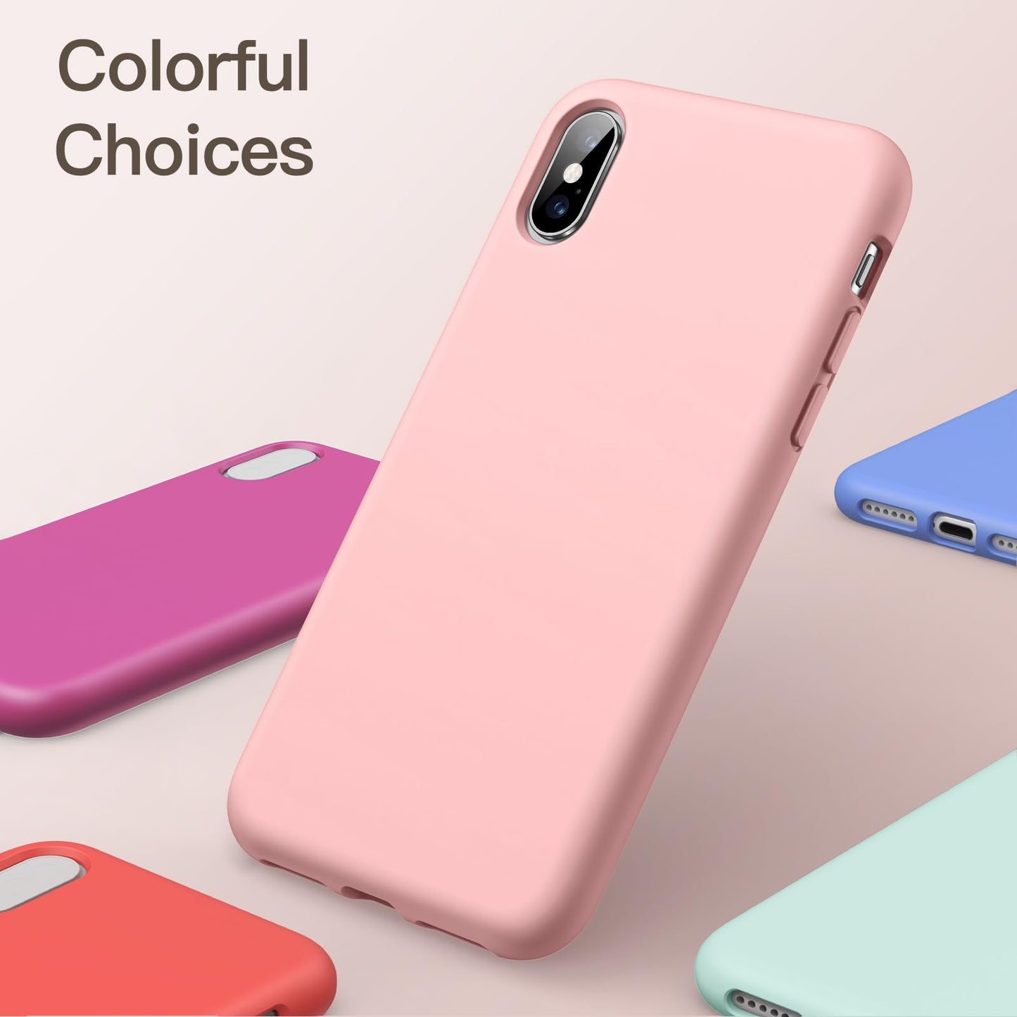 Funda de Silicona para iPhone X, iPhone XS, 5,8", Sedoso-Tacto Suave, Cubierta a Prueba de Golpes con Forro de Microfibra (Negro)