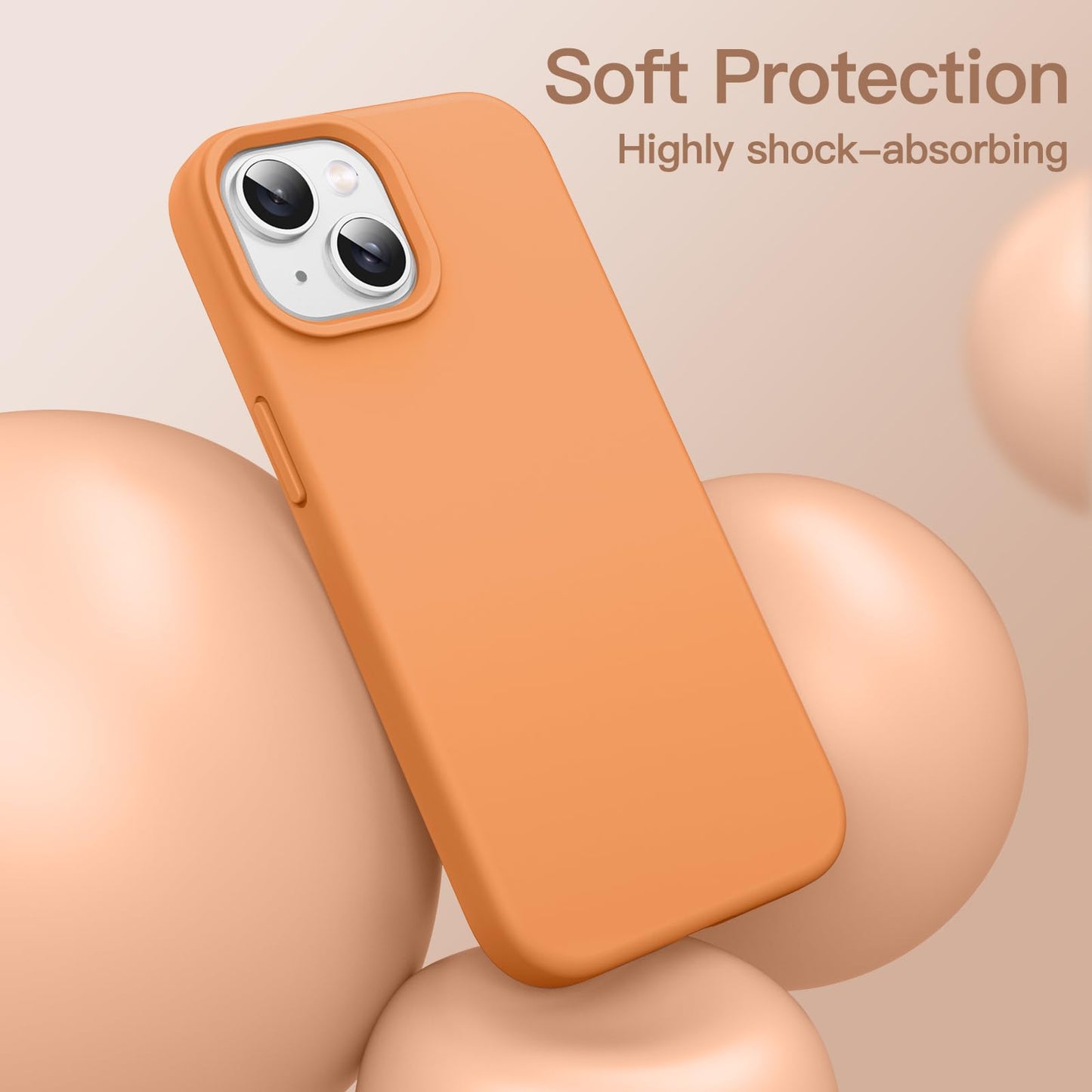 Funda Silicona para iPhone 14 6,1 Pulgadas, Protectora de Cuerpo Completo con Tacto Suave y Sedoso, Antigolpes Carcasa con Forro de Microfibra (Negro)