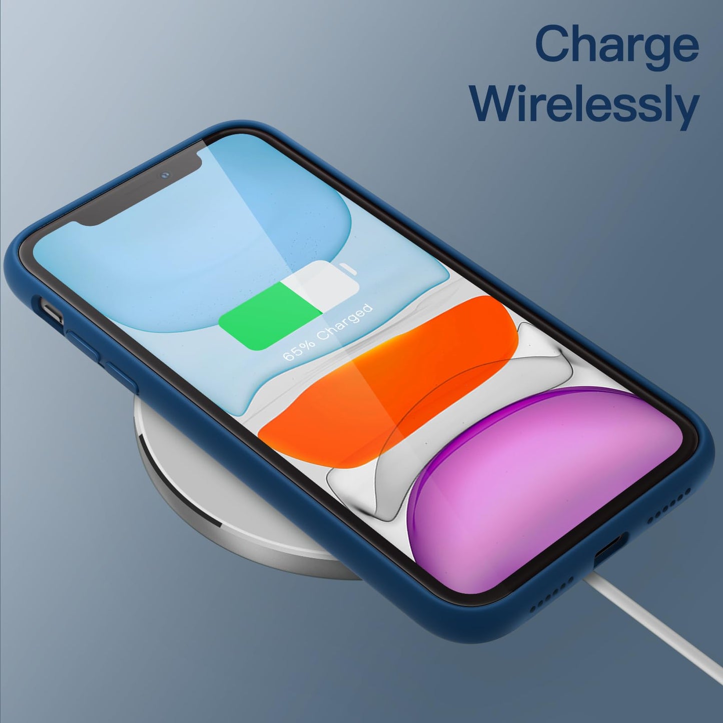 Funda de Silicona para iPhone 11 6.1 Pulgadas, Sedoso-Tacto Suave, Carcasa de Cubierta a Prueba de Golpes con Forro de Microfibra (Azul Claro)
